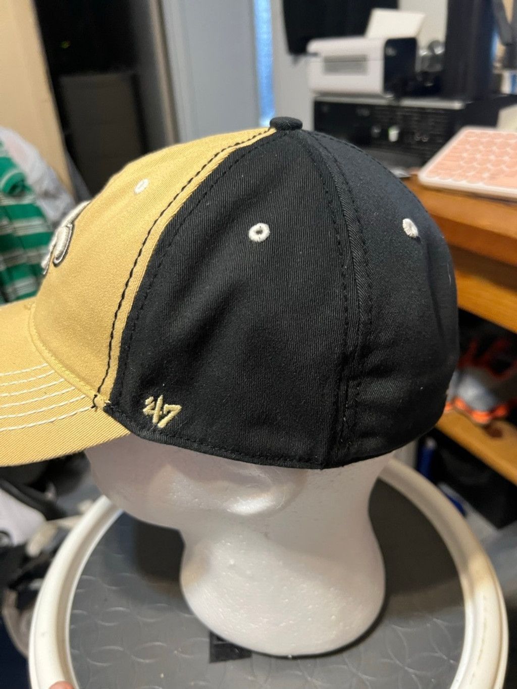 47 Brand Men's '47 Brand New Orleans Saints Tan Black Fitted Hat Size ONE SIZE - 2 Thumbnail