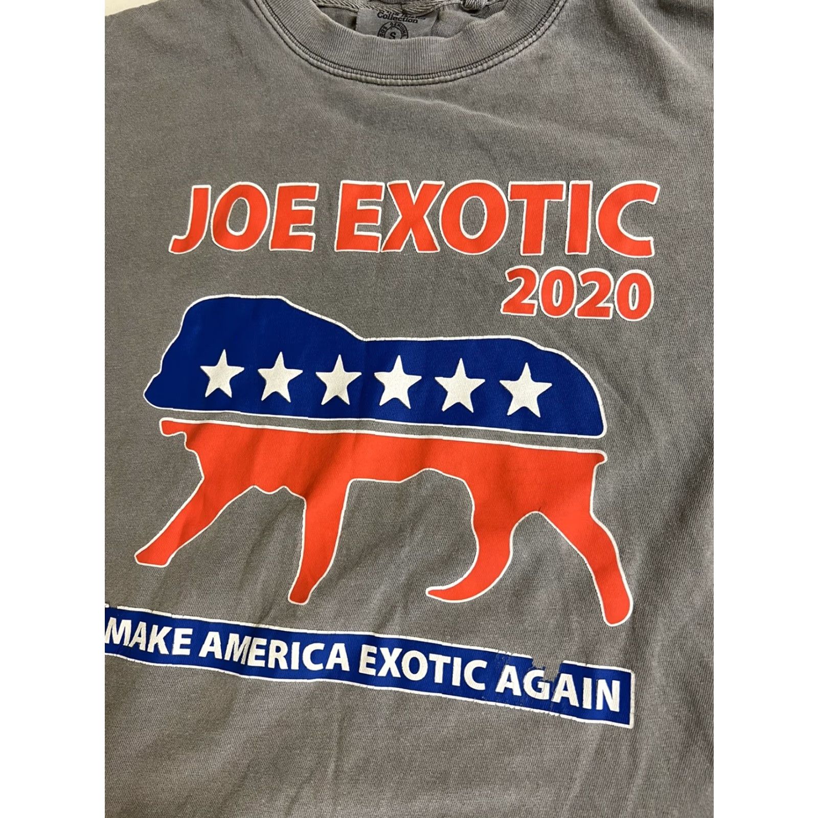 Vintage Mens Joe Exotic 2020 Campaign Political T-shirt Gray Short Sleeve S Tiger Size US S / EU 44-46 / 1 - 7 Thumbnail