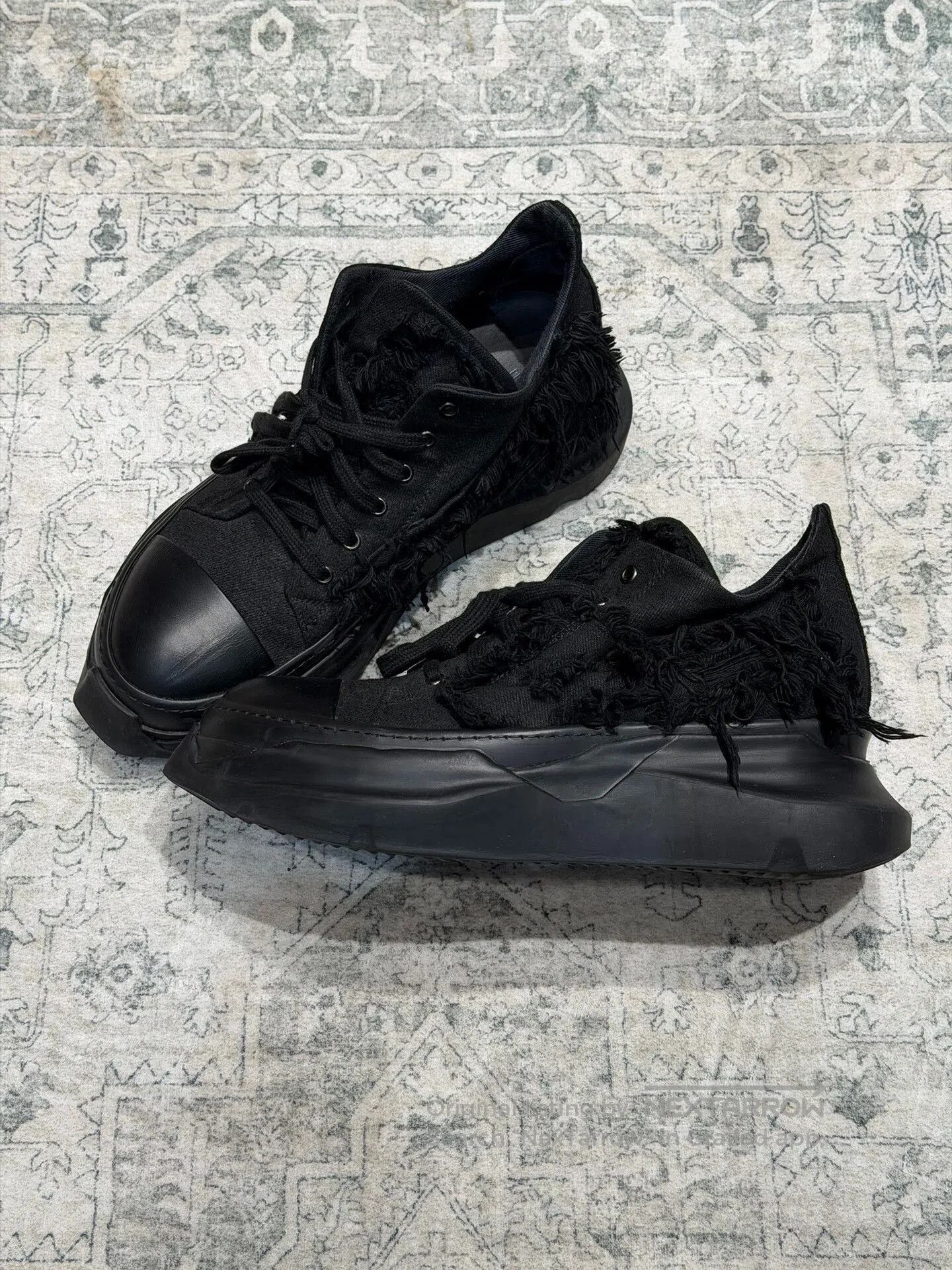 Rick Owens Drkshdw Rick Owens DRKSHDW Platform Distressed Sneakers. Size US 10 / EU 43 - 5 Thumbnail