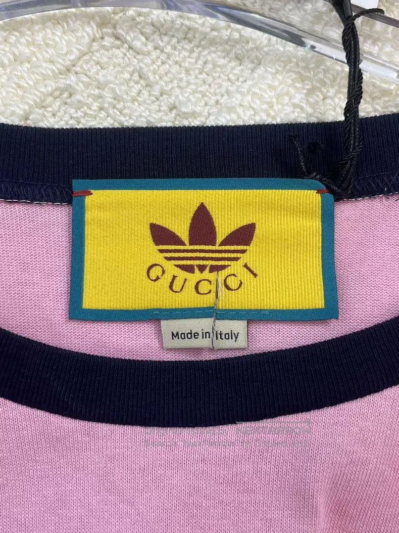 Gucci Gucci Co-branded pink letter logo printed short sleeves Size L / US 10 / IT 46 - 4 Thumbnail