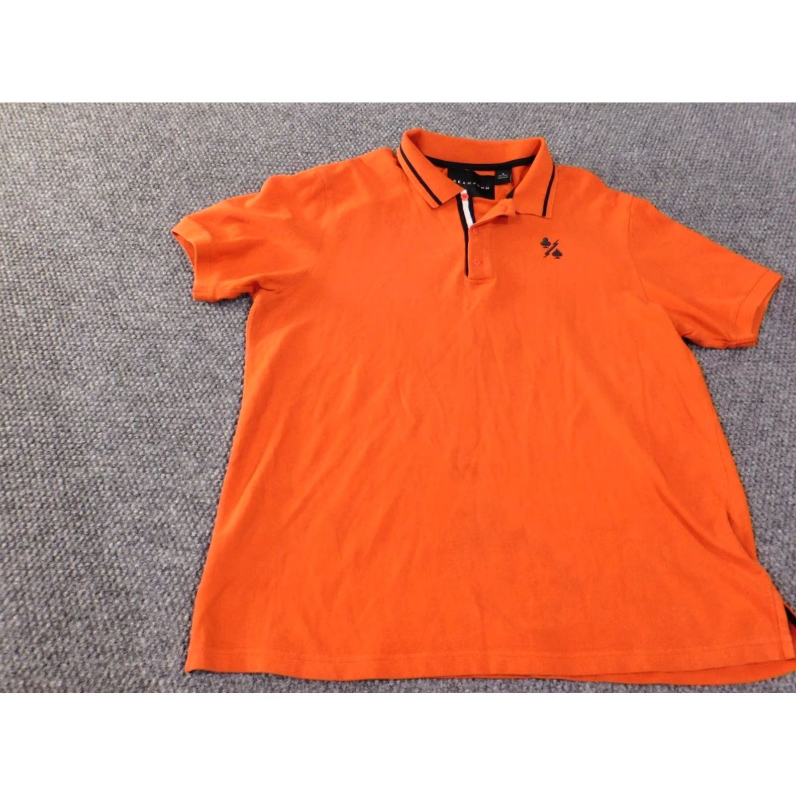 Sean John Sean John Polo Shirt XL Orange Mens Button-Down Short Sleeve Retro Golf 100% Cotton Big & Tall Mens Size US XL / EU 56 / 4 - 4 Thumbnail