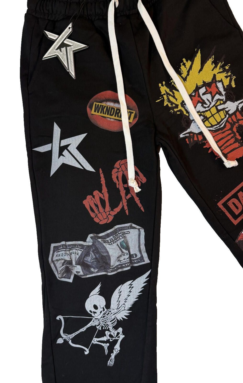Other WKND RIOT Sweatpants Med Lifestyle Stacked Skull Streetwear Size US 32 / EU 48 - 2 Thumbnail
