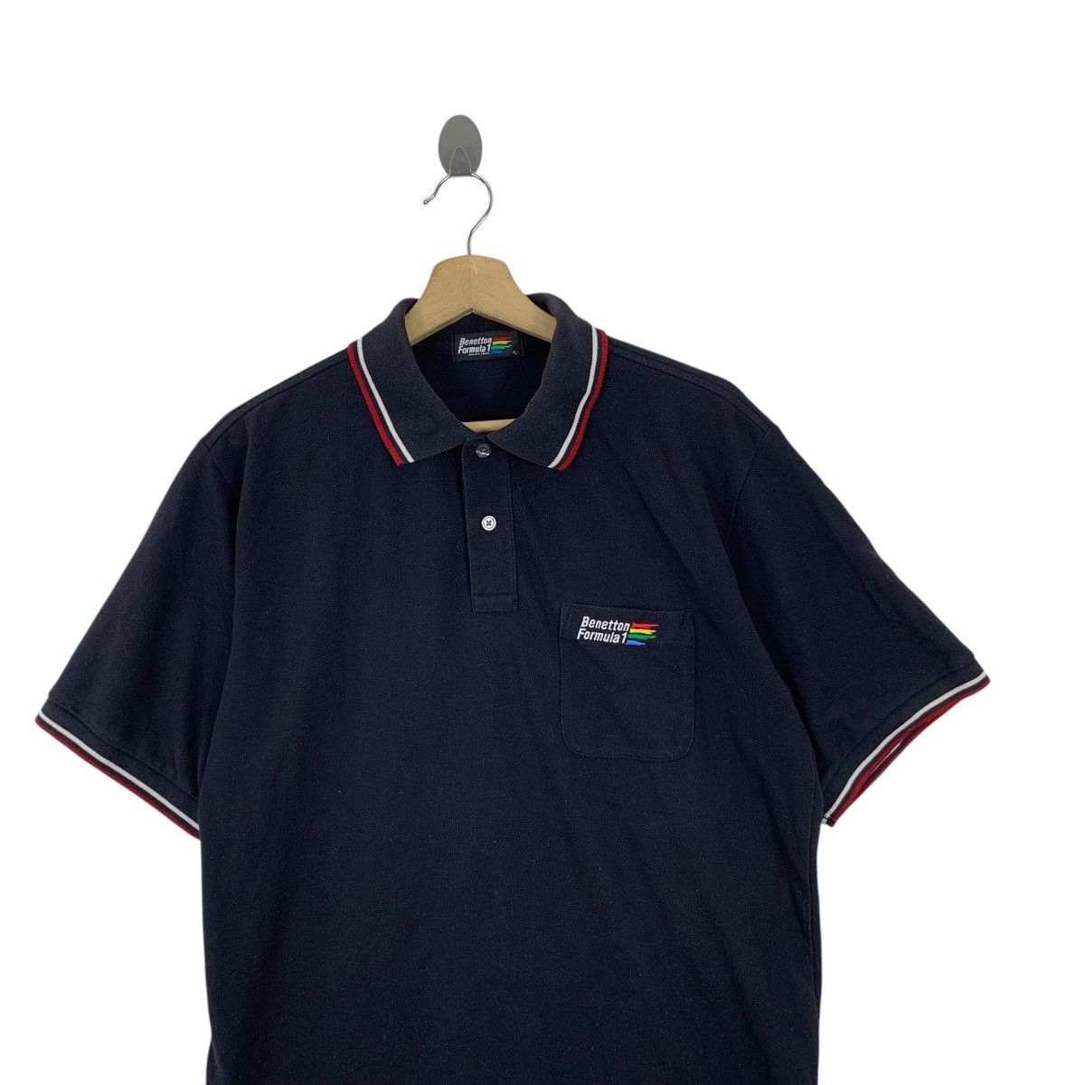 Benetton Vintage BENETTON FORMULA 1 Racing Team Polo Tee Shirt Top Size US L / EU 52-54 / 3 - 2 Thumbnail