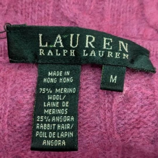 Lauren Ralph Lauren Ralph Lauren Pink Cable Knit Zip Up Sweater Angora Wool Wome Size M / US 6-8 / IT 42-44 - 5 Thumbnail