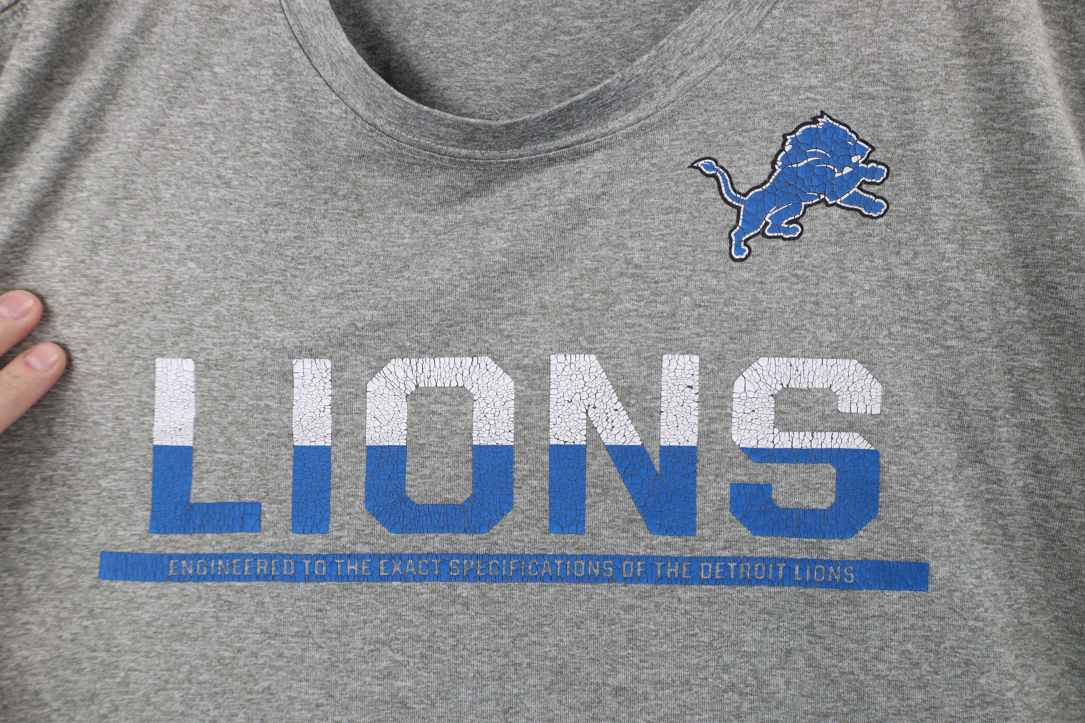 Nike × Vintage Nike NFL Detroit Lions Football Short Sleeve T-Shirt Gray Size US XXL / EU 58 / 5 - 5 Thumbnail