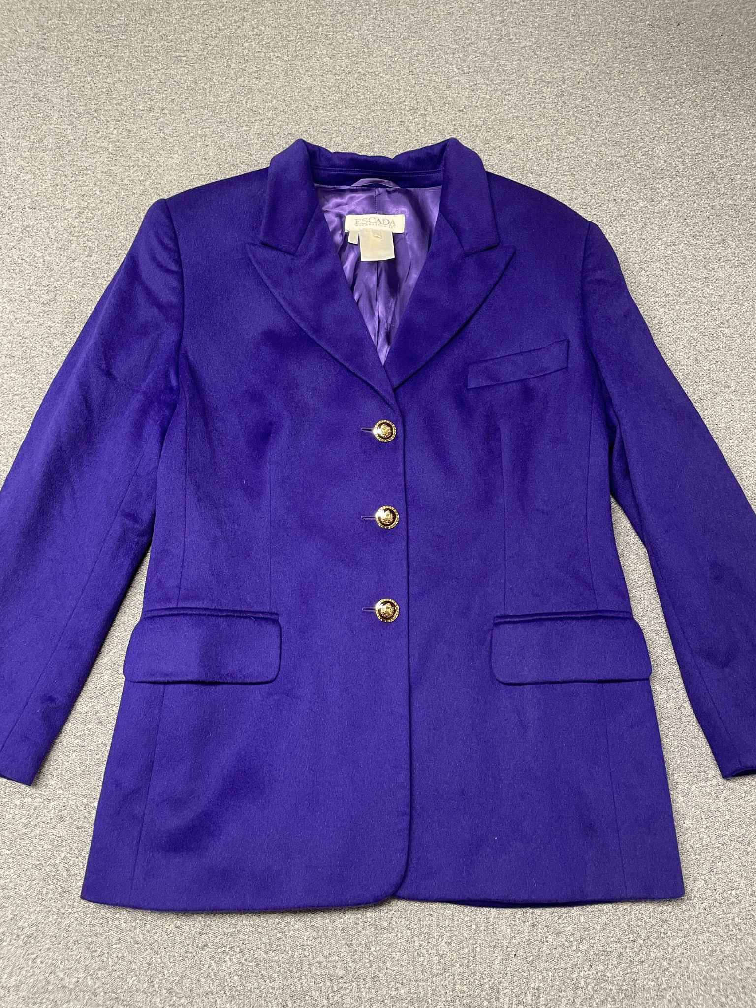 Escada 80s Escada Old Economy Wool Blazer with Gold Buttons Size S / US 4 / IT 40 - 2 Thumbnail