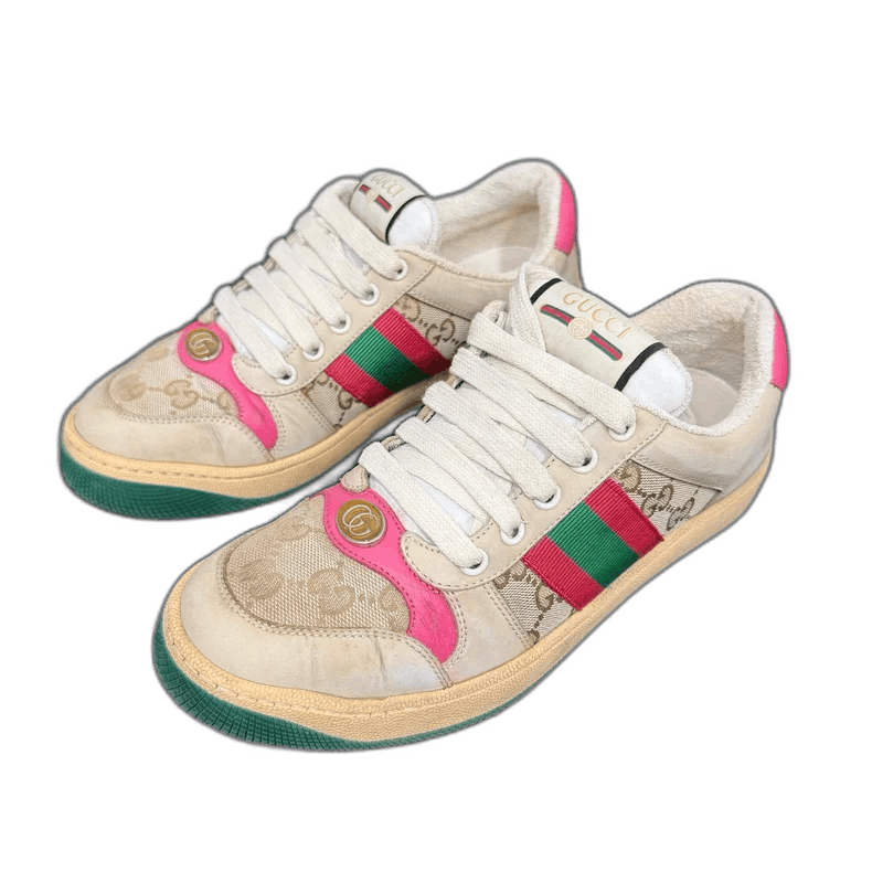 Gucci Gucci Low-Top Sneakers with Pink and Green Size US 6.5 / EU 39-40 - 1 Thumbnail
