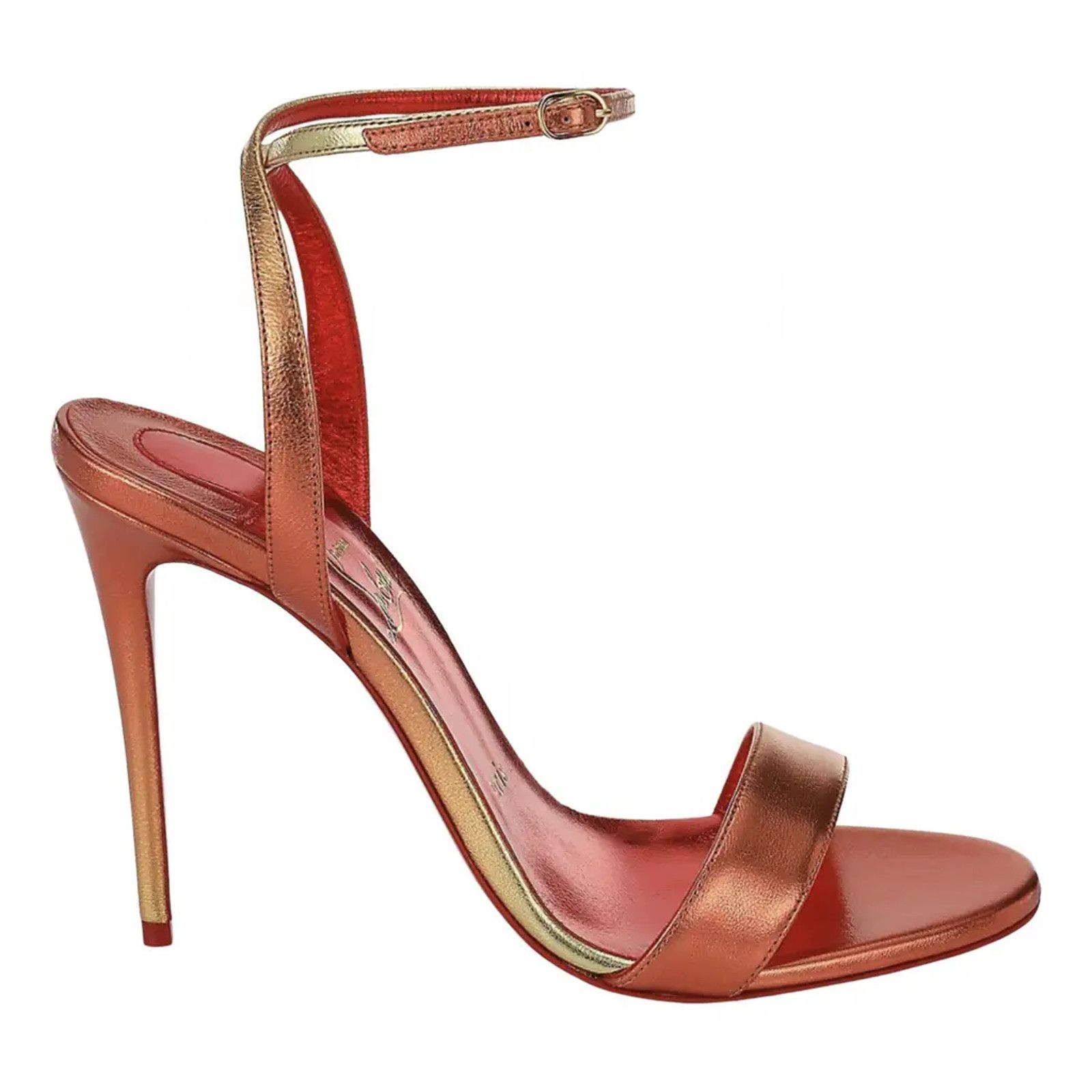 Christian Louboutin Loubigirl 100 Fiamma Red Ankle Strap Sandal Heel Pump 38.5 Size US 8.5 / IT 38.5 - 1 Thumbnail