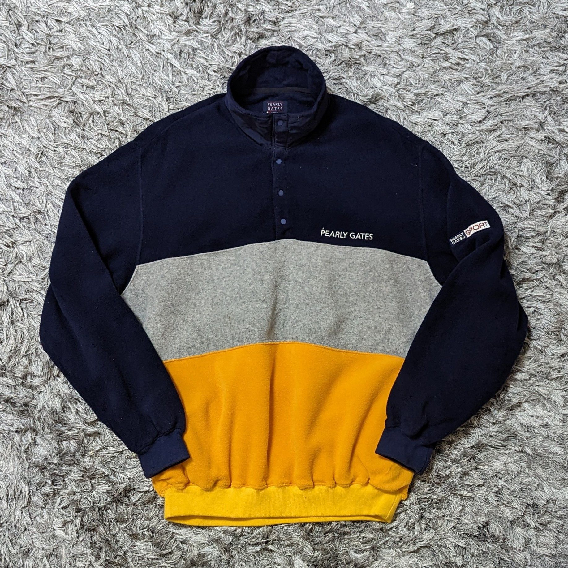 image of Colours x Vintage Pearly Gates Sport Triple Tone Fleece Sweater Sweatshirt in Mix (Size Large)
