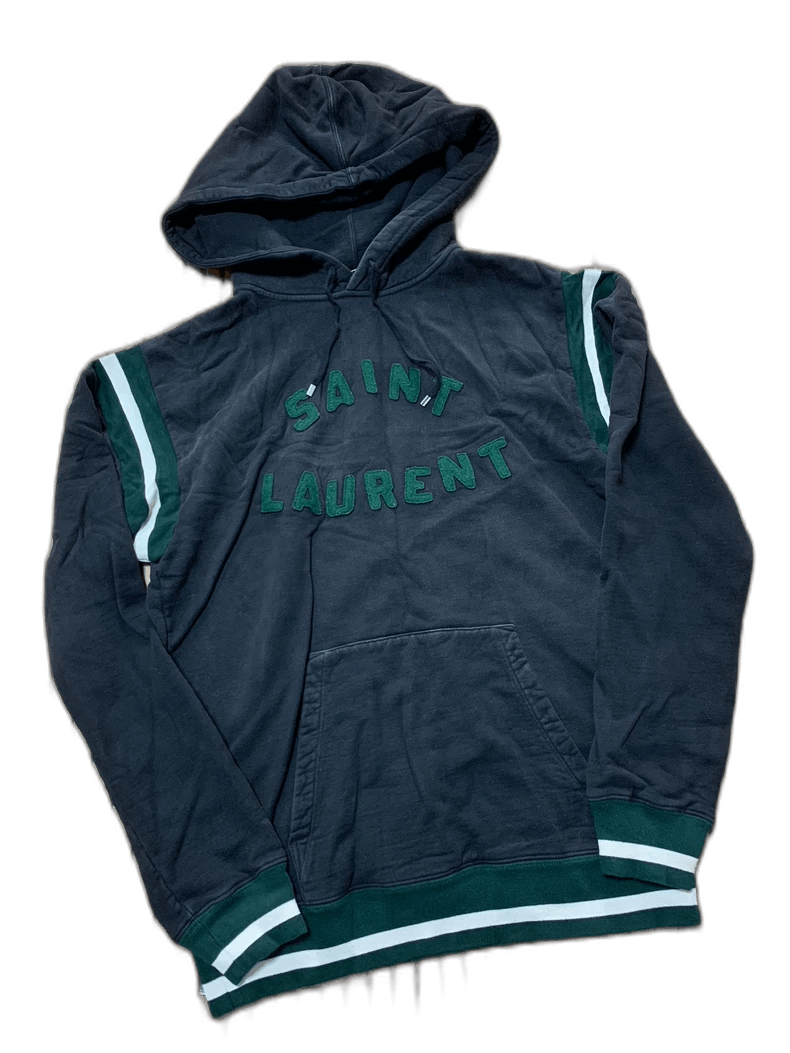 Saint Laurent SS22 Felt embroidered letter logo hoodie-zp-zp