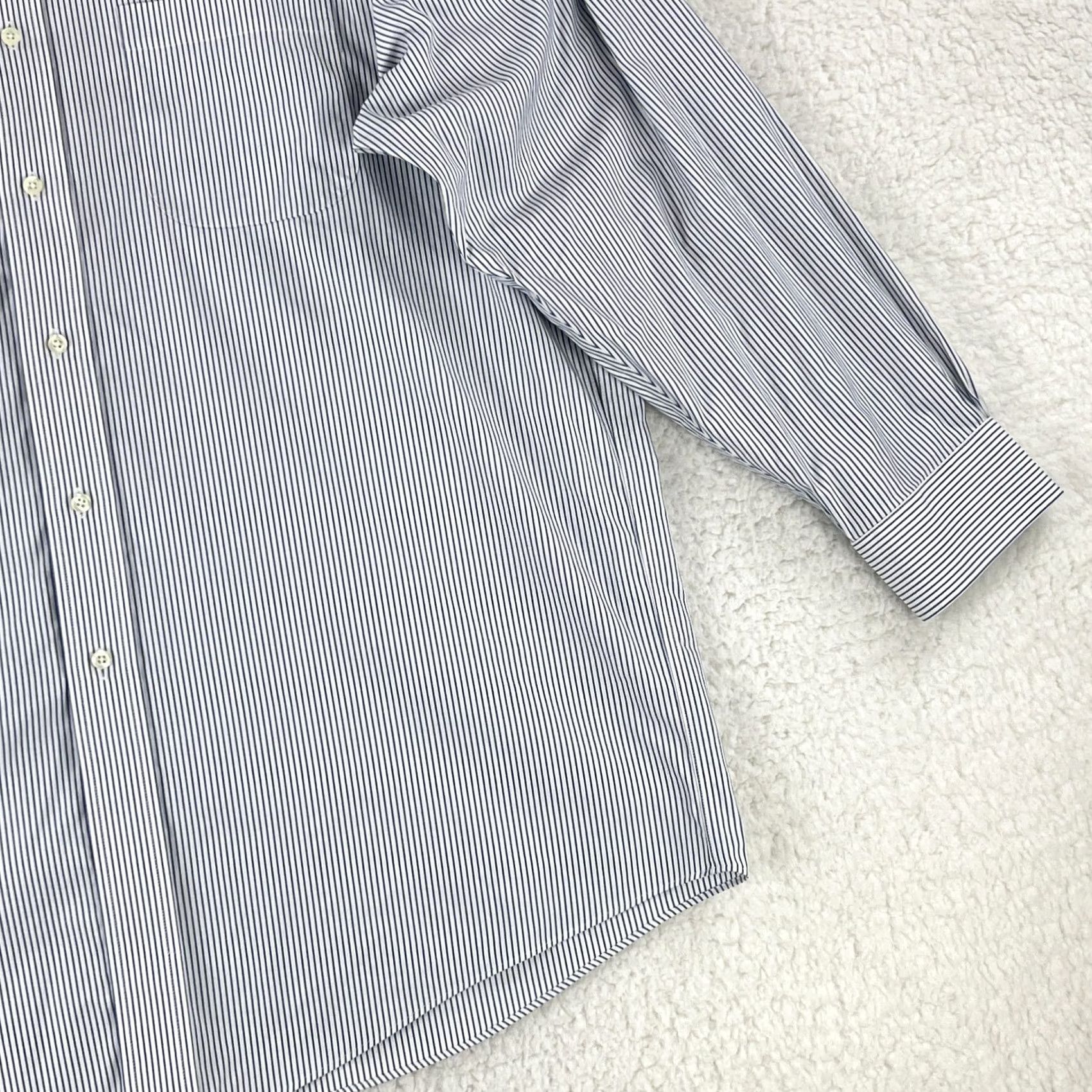Brooks Brothers Brooks Brothers 346 Blue White Stripe Dress Shirt Mens Medium Cotton Button-Up Shirt Size 40R - 5 Thumbnail