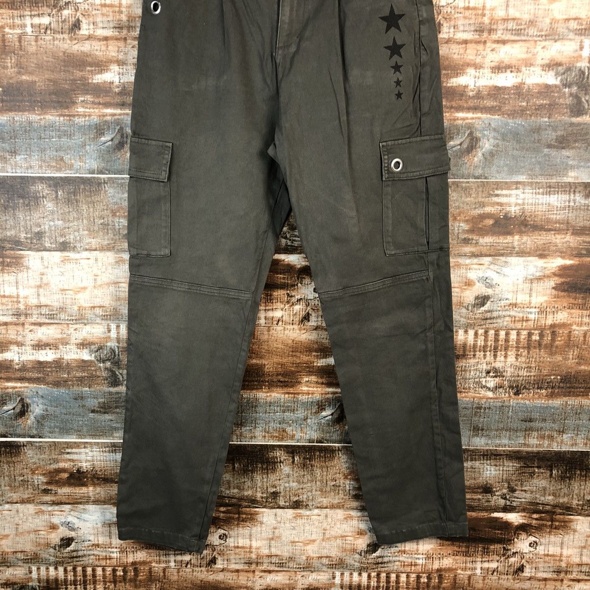 Japanese Brand Denimus Green Cargo Multipocket Pants #A2538 Size US 29 - 3 Thumbnail