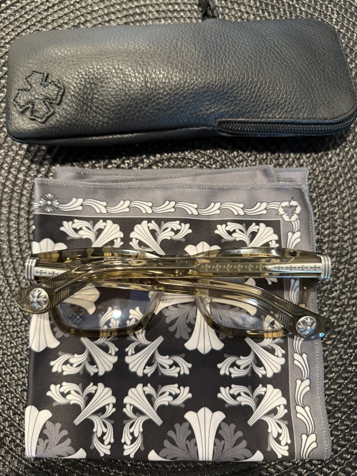 RARE CHROME HEARTS DEEP I BLACK GOLD FRAMES