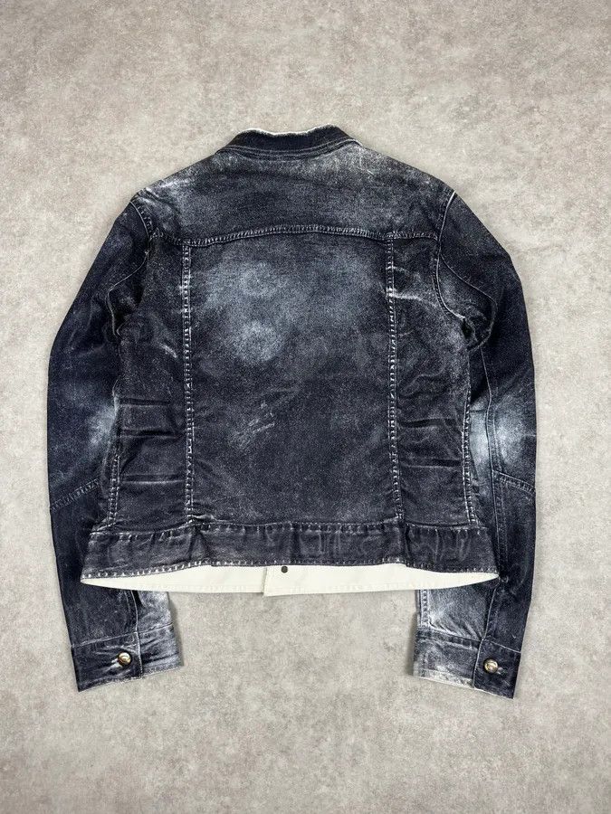 Just Cavalli 2000s Cavalli Grey Eroded Denim Jacket Size US L / EU 52-54 / 3 - 4 Thumbnail