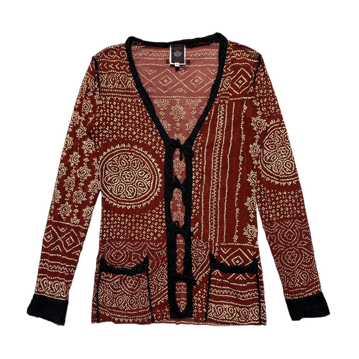 Jean Paul Gaultier Tribal mesh tie cardigan Size M / US 6-8 / IT 42-44 - 1 Thumbnail
