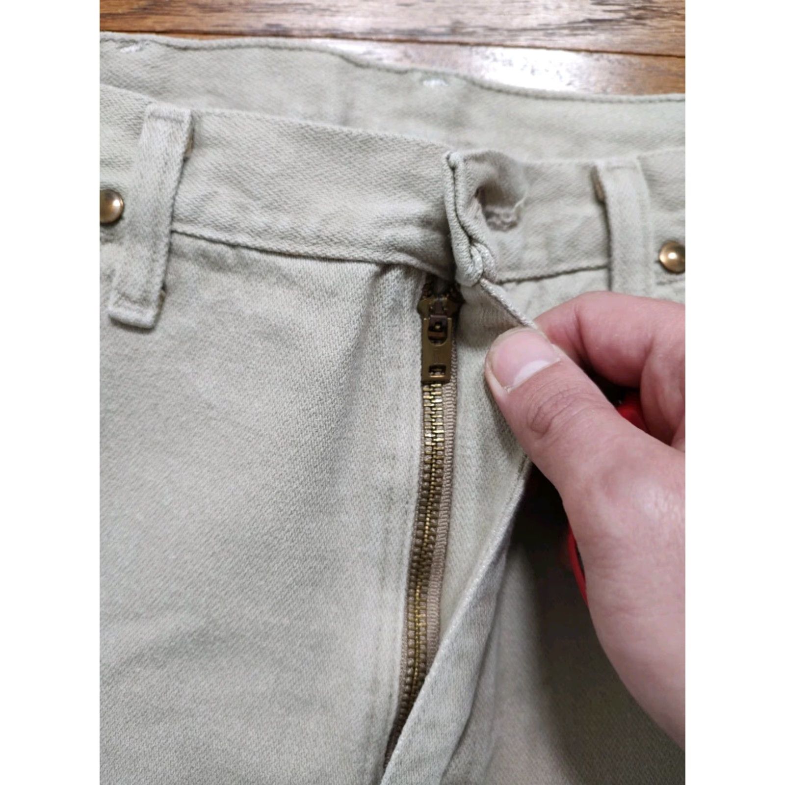 VINTAGE Wrangler Cowboy Cut Jeans Mens 32x35 Denim Tan 5-Pocket Western USA Made 90s Cowboy Mens Wrangler