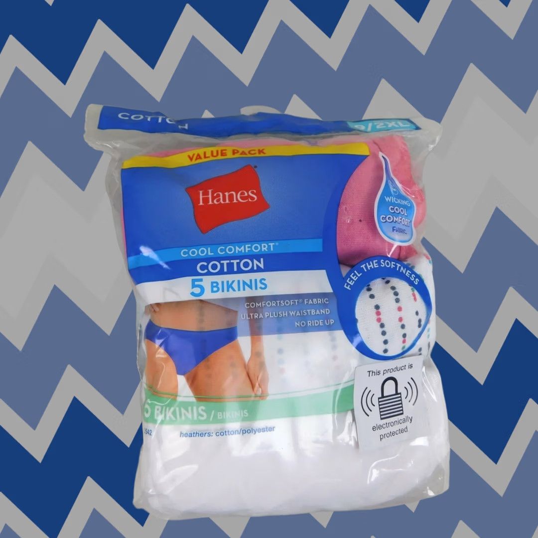 Hanes Hanes 5 Pack High Rise Cool Comfort 100% Cotton Brief Panties Size 2XL Multicolor Women's Regular Panties Br 2XL Size 40" / US 18 - 1 Thumbnail