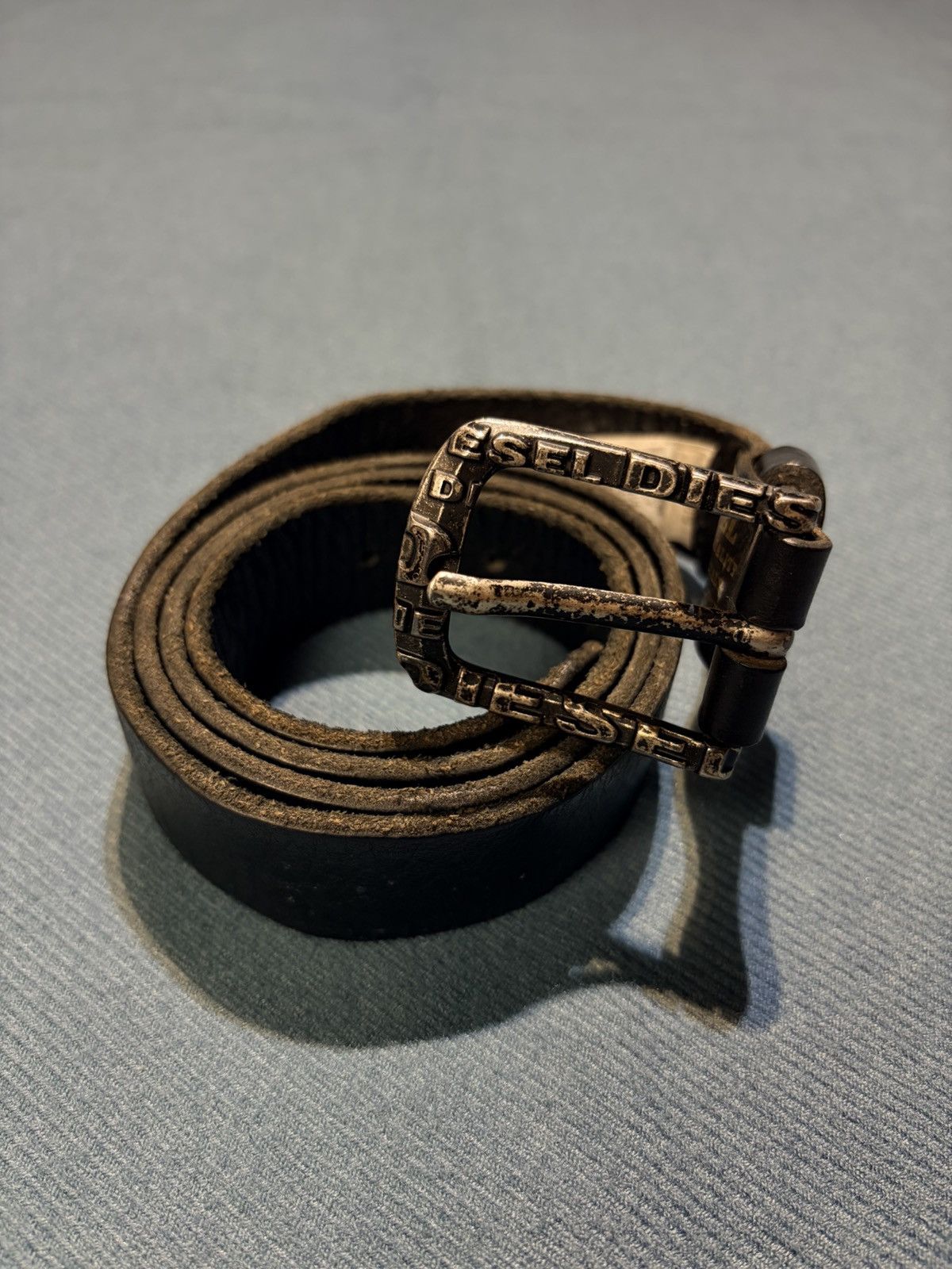 Diesel Y2K Diesel Engraved Logo Buckle Black Dip Brass Belts Size ONE SIZE - 1 Thumbnail