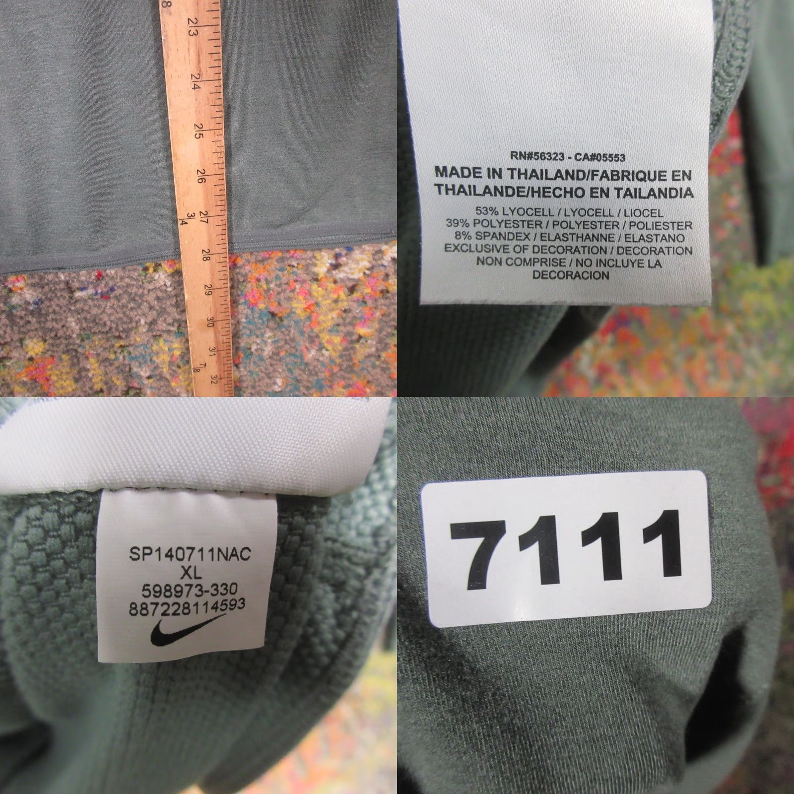 Nike Nike Dri-Fit Shirt Mens XL Green Long Sleeve Crew Neck Athletic Running & Jogging Size US XL / EU 56 / 4 - 8 Thumbnail