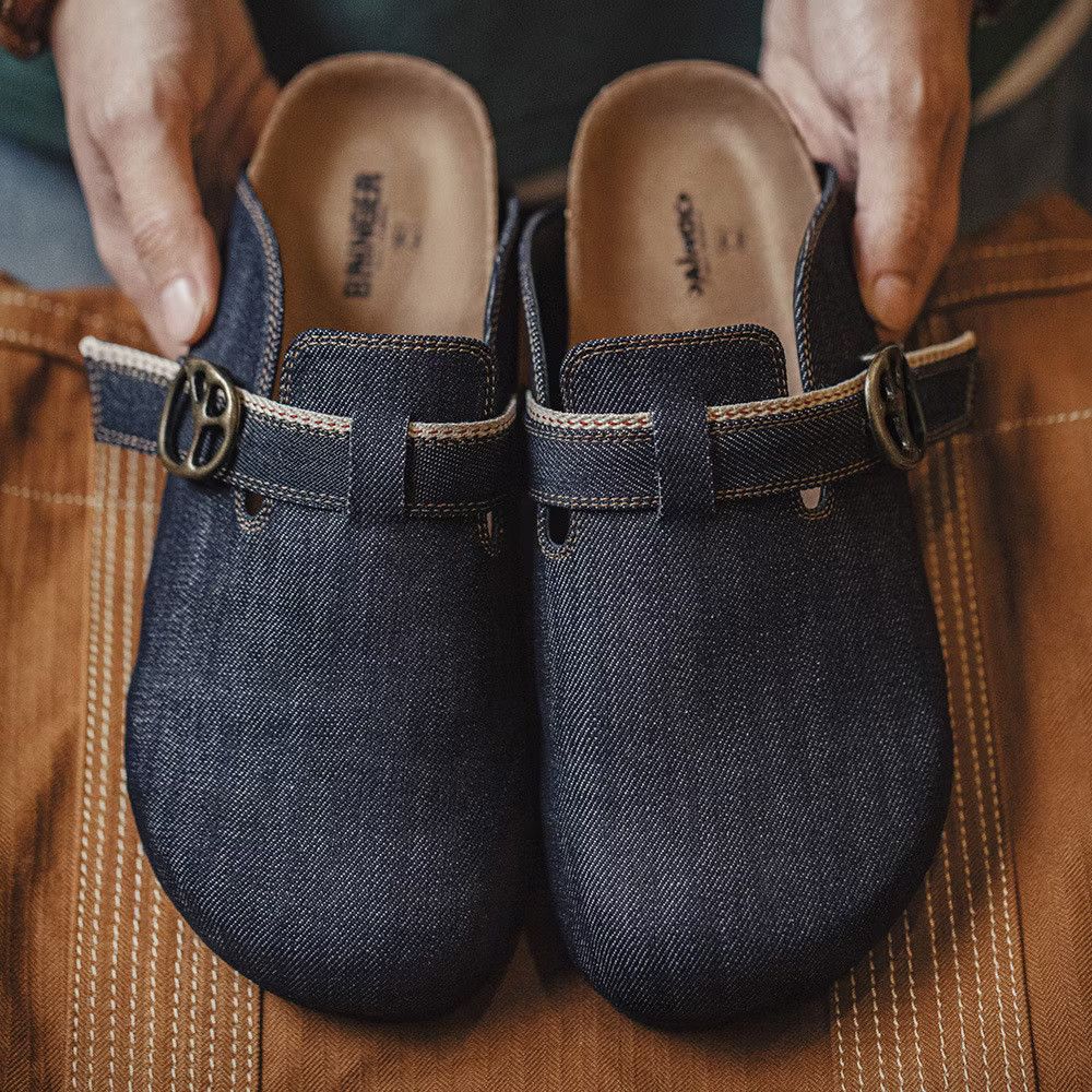 Japanese Brand 💥Muller blue denim salvedge Japanese style sandal Size US 11 / EU 44 - 1 Thumbnail