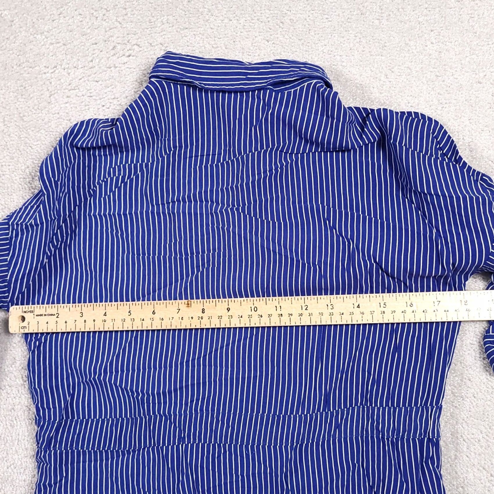 Vintage Paper Crane Shirt Womens S Blue Dress Sleeve Button Tie Front Size S / US 4 / IT 40 - 3 Thumbnail