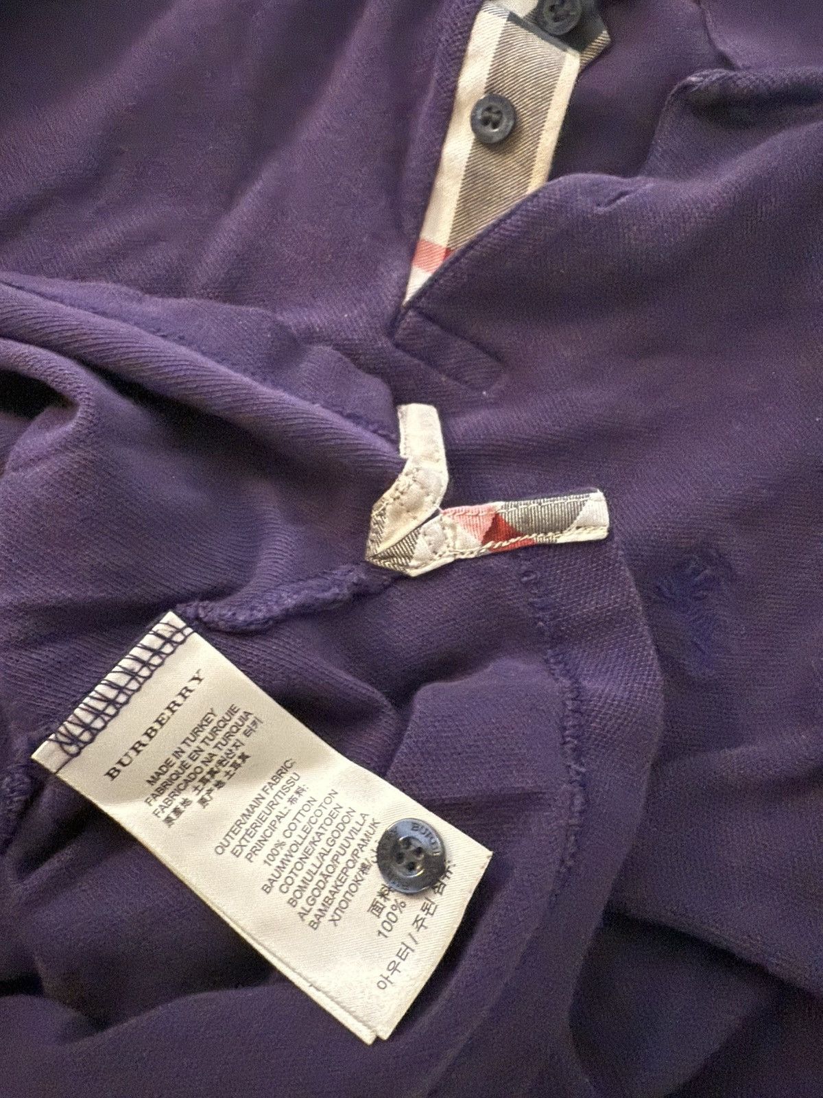Burberry Burberry Long Sleeve Polo (Purple) Size US XS / EU 42 / 0 - 3 Thumbnail
