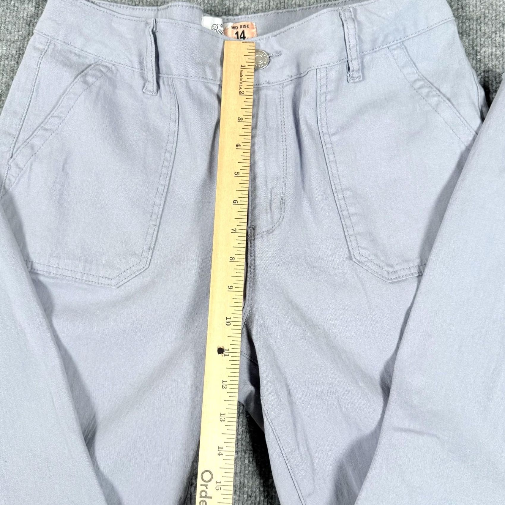 Vintage VINTAGE Royalty For Me Pants Womens 14 Pale Blue Mid Rise Stretch Distressed Hem Casual Pants Women Size 36" / US 14 / IT 50 - 7 Thumbnail