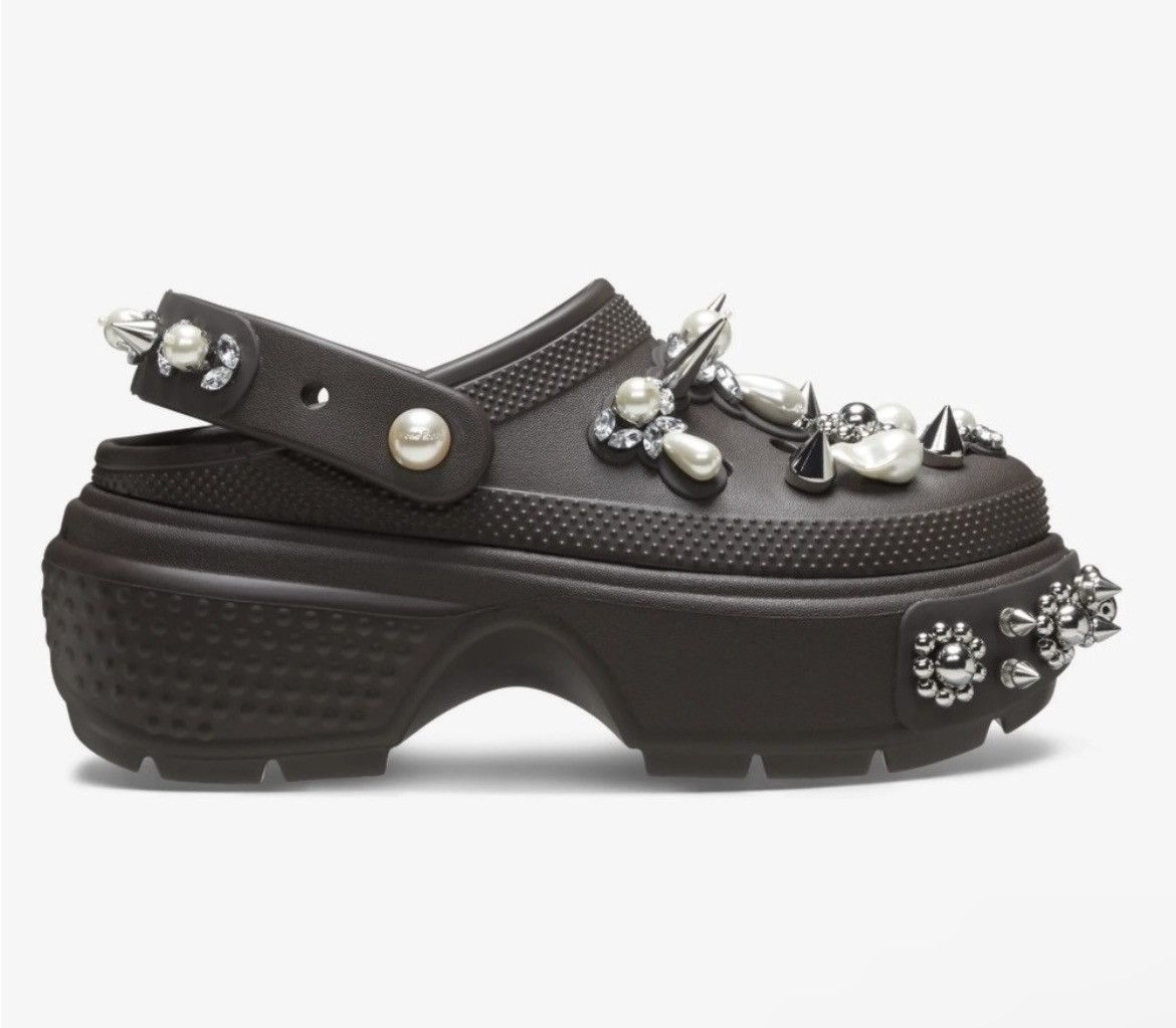 SIMONE ROCHA X CROCS Embellished Stomp Clogs Espresso
