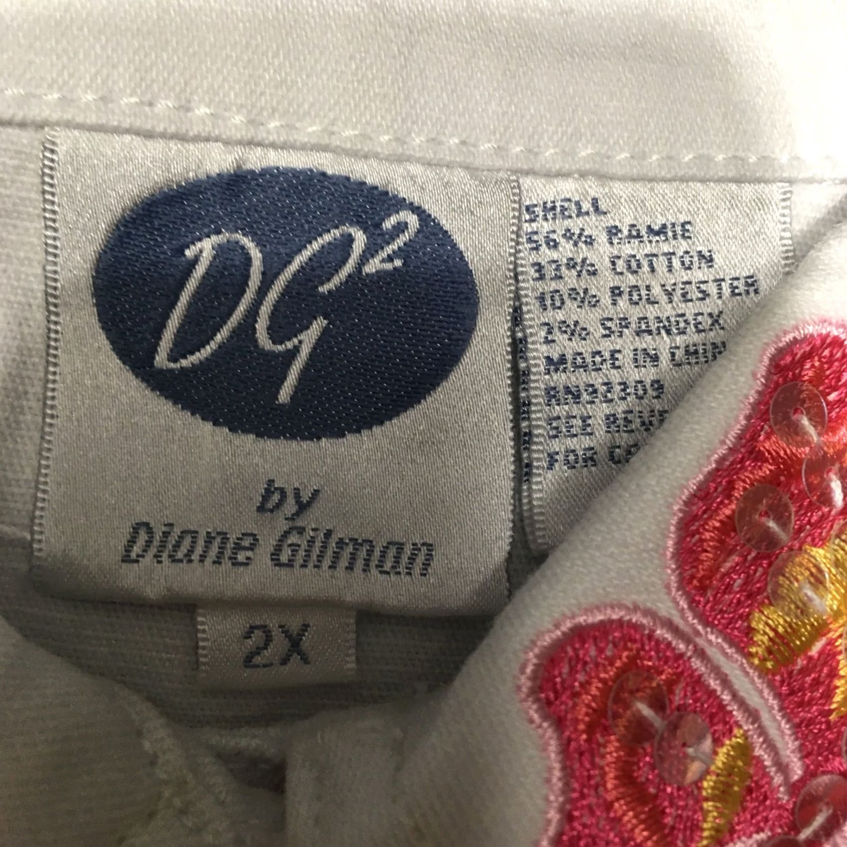 Vintage Diane Gilman DG2 Floral Printed Lightweight Bomber Jacket White 2X Women Jacket Bomber Lightweight Floral White 2X Womens Size XXL / US 16-18 / IT 52-54 - 3 Thumbnail