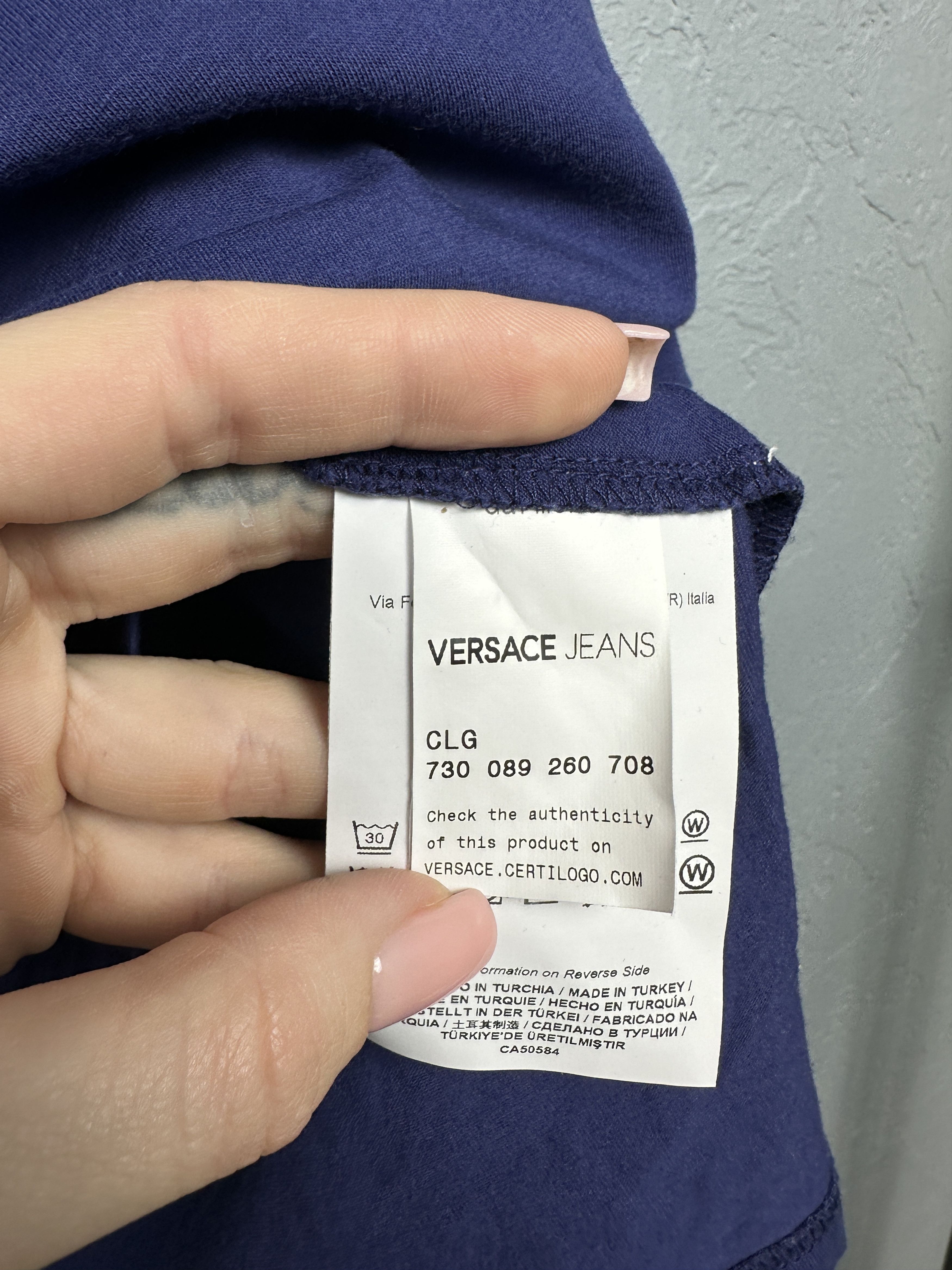 Versace Versace Jeans Mens Crew Neck T-Shirt Size US M / EU 48-50 / 2 - 5 Thumbnail