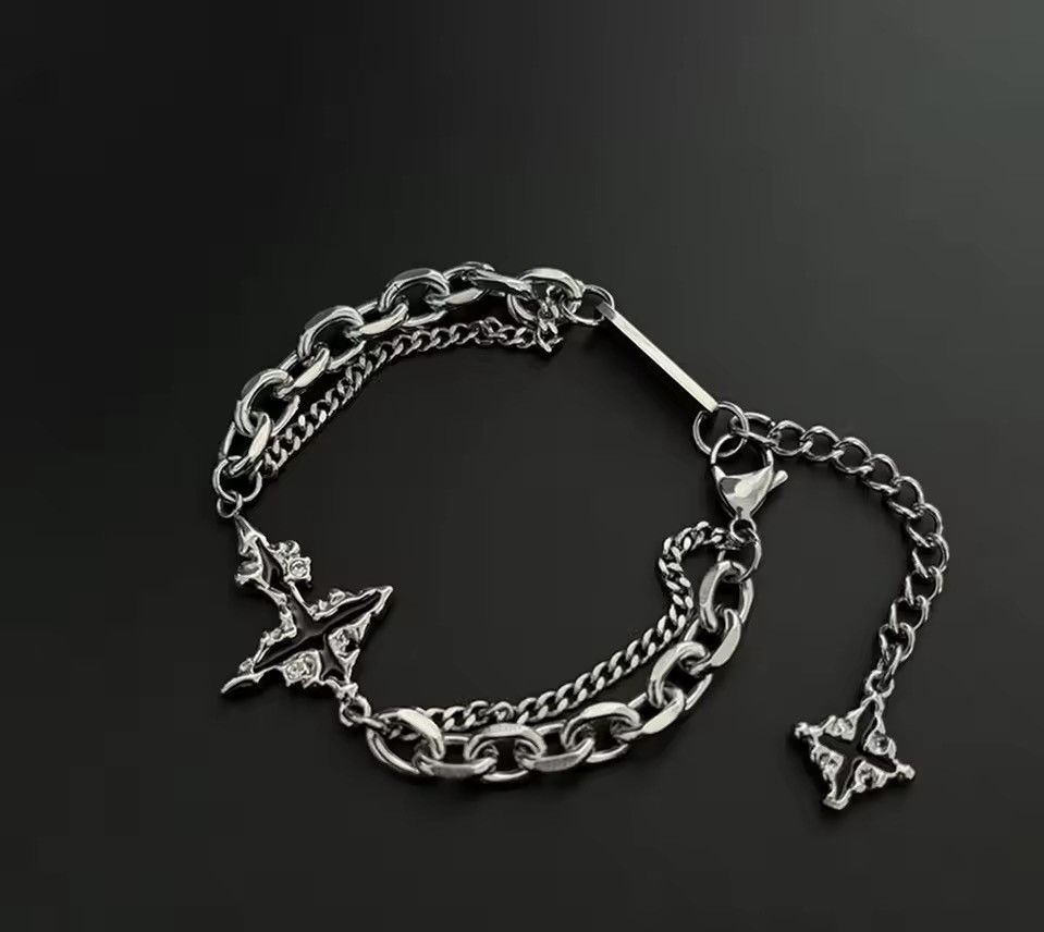 Jewelry Gothic Punk Cross Chain Bracelet Size ONE SIZE - 4 Thumbnail
