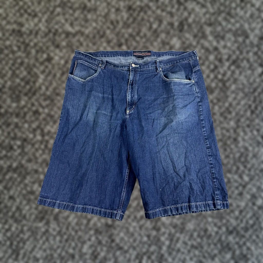 Phat Farm VINTAGE Phat Farm Jorts Jean Shorts Men 44 Blue Baggy Wide Leg Big Pockets Cargo 90s Mens Size US 44 / EU 60 - 1 Thumbnail