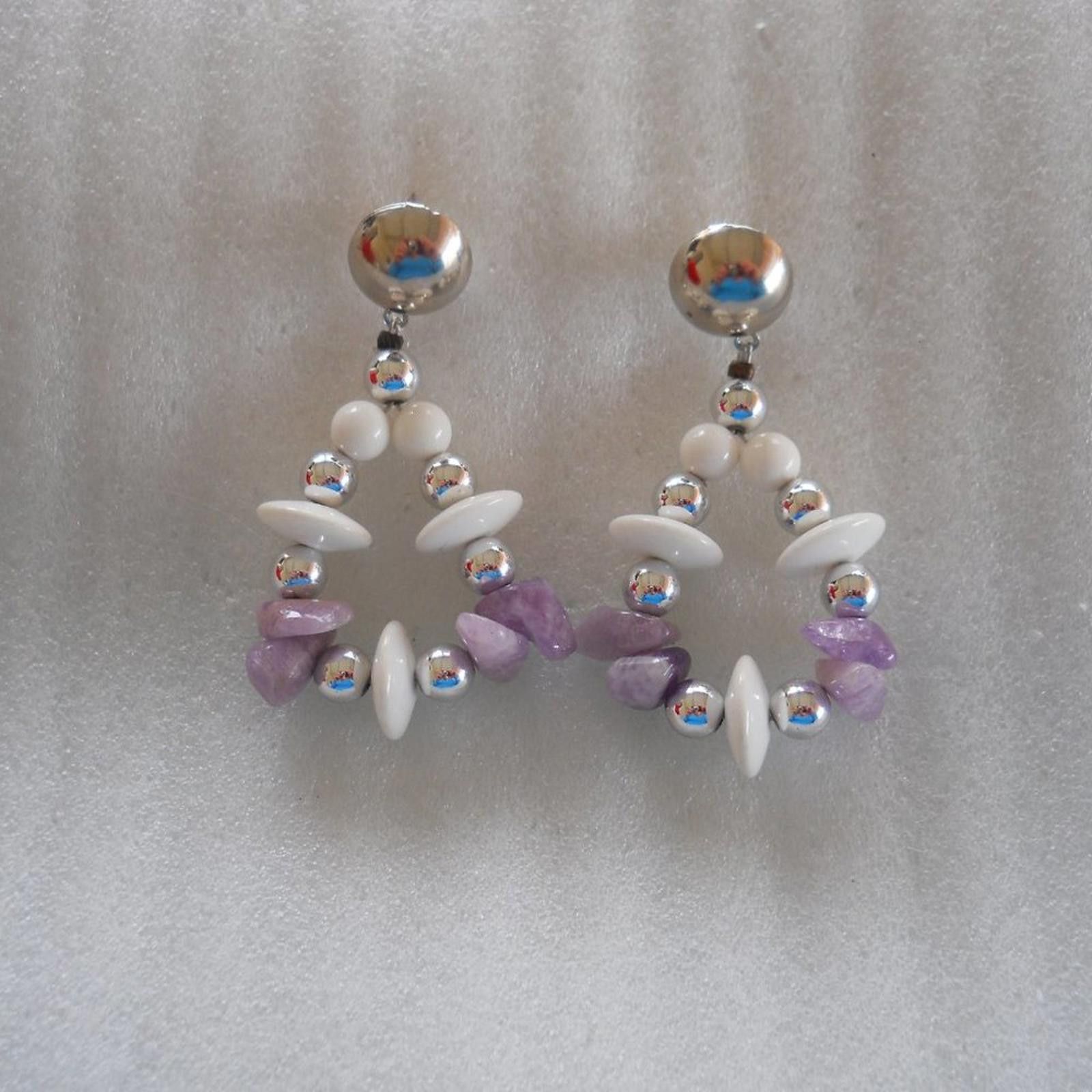 Other Amethyst, Jade And Silver Bead Earrings Size ONE SIZE - 2 Thumbnail