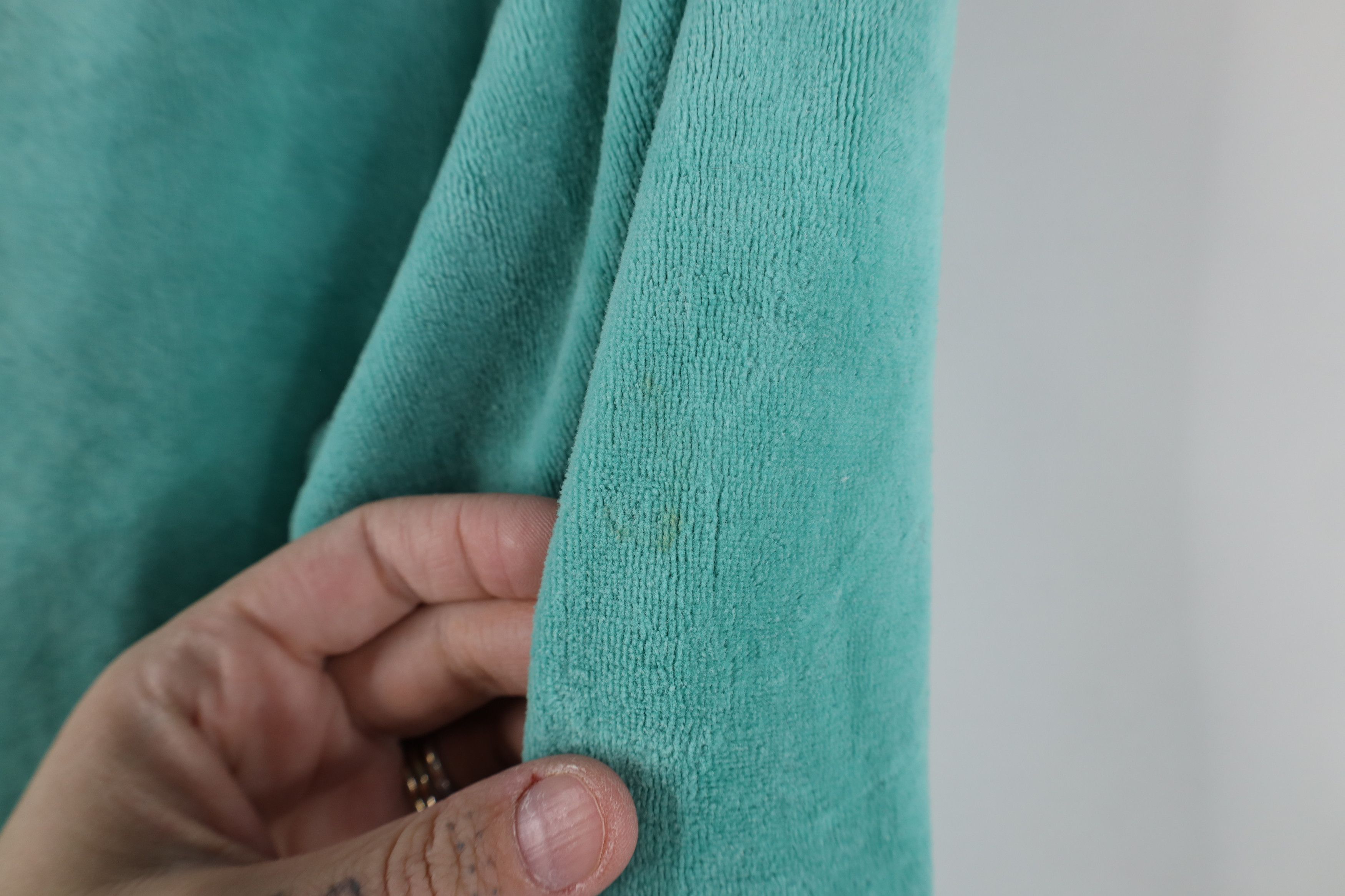 Vintage Vintage 70s Streetwear Blank Velour Sweater Teal USA Size L / US 10 / IT 46 - 11 Thumbnail
