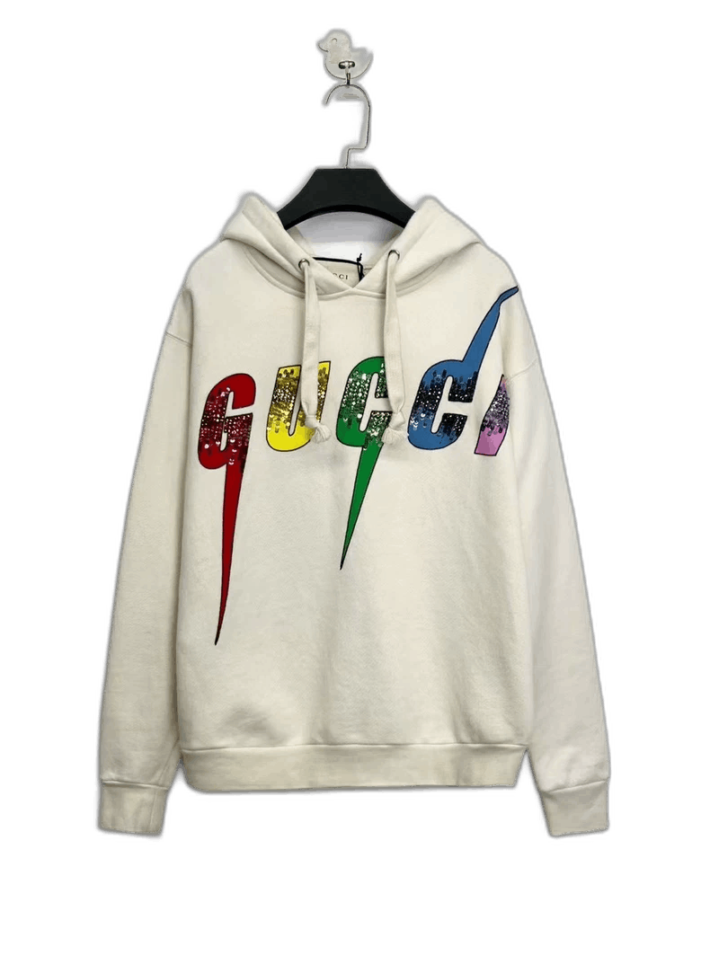 Gucci Gucci Light Beige Lettered Hoodie Size US XXS / EU 40 - 1 Thumbnail