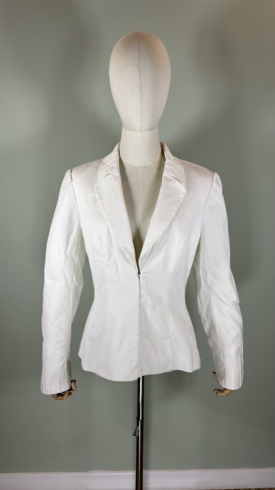Thierry Mugler Couture Women's Vintage White Cotton Blazer