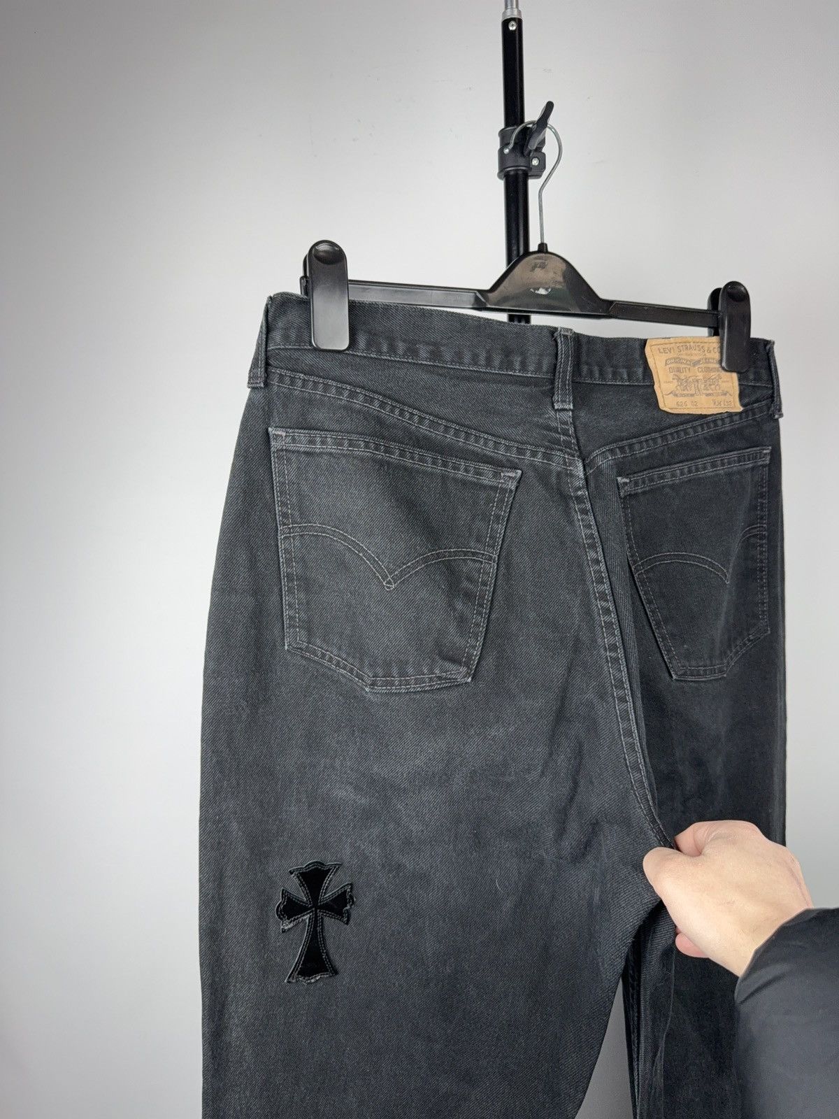 Vintage Vintage 90s Custom Chrome Hearts Style Cross Denim Jeans Size US 33 - 17 Thumbnail
