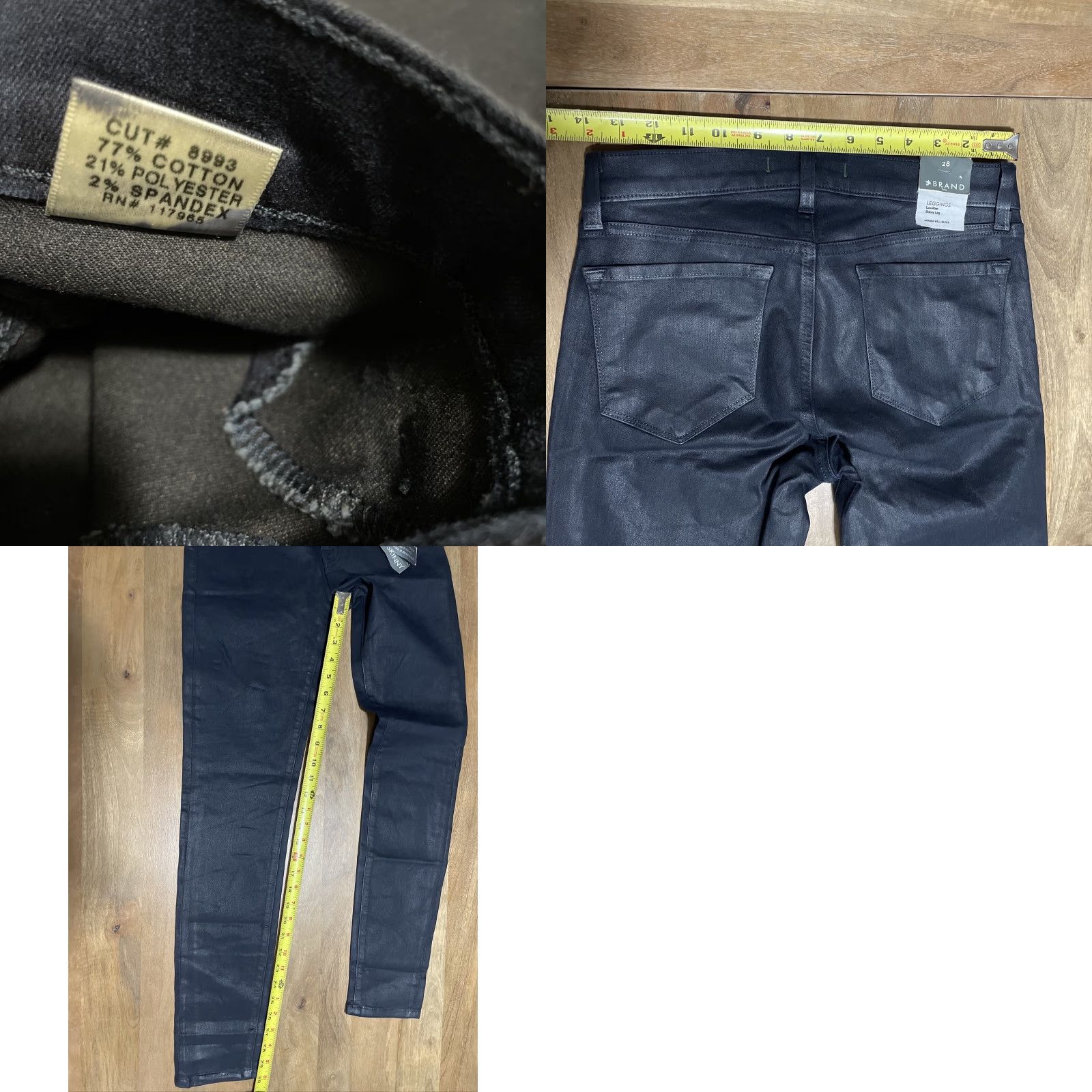 J Brand VINTAGE J BRAND Wax Coated Indigo Jeggings Low Rise Super Skinny Jeans 28x30 Blue Cotton Blend 28 Women Slim Jegging 30 Inseam Womens Jeans Size 28" / US 6 / IT 42 - 8 Thumbnail