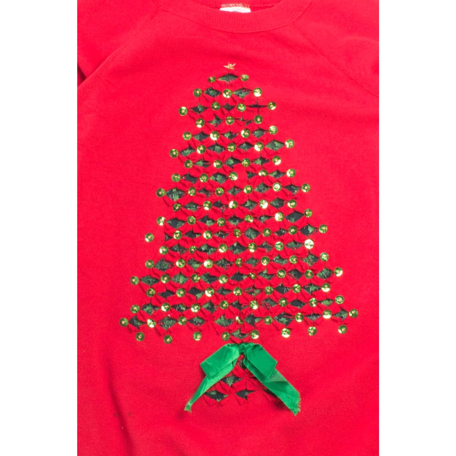 Vintage VINTAGE Red Ugly Christmas Sweatshirt 58216 X-Large Red Cotton / Polyester Pannill Men’s XL Womens XXL Christmas Trees Sweatshirt Mens Womens Size XL / US 12-14 / IT 48-50 - 2 Thumbnail