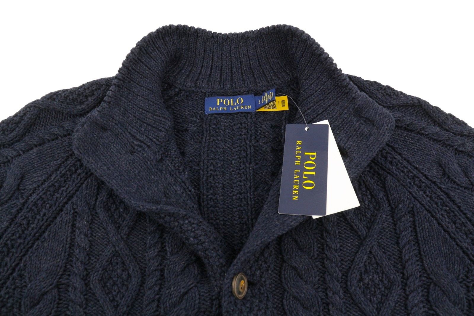 Ralph Lauren Dark Blue L Cable Knit Button Cardigan 86942 Size US L / EU 52-54 / 3 - 5 Thumbnail