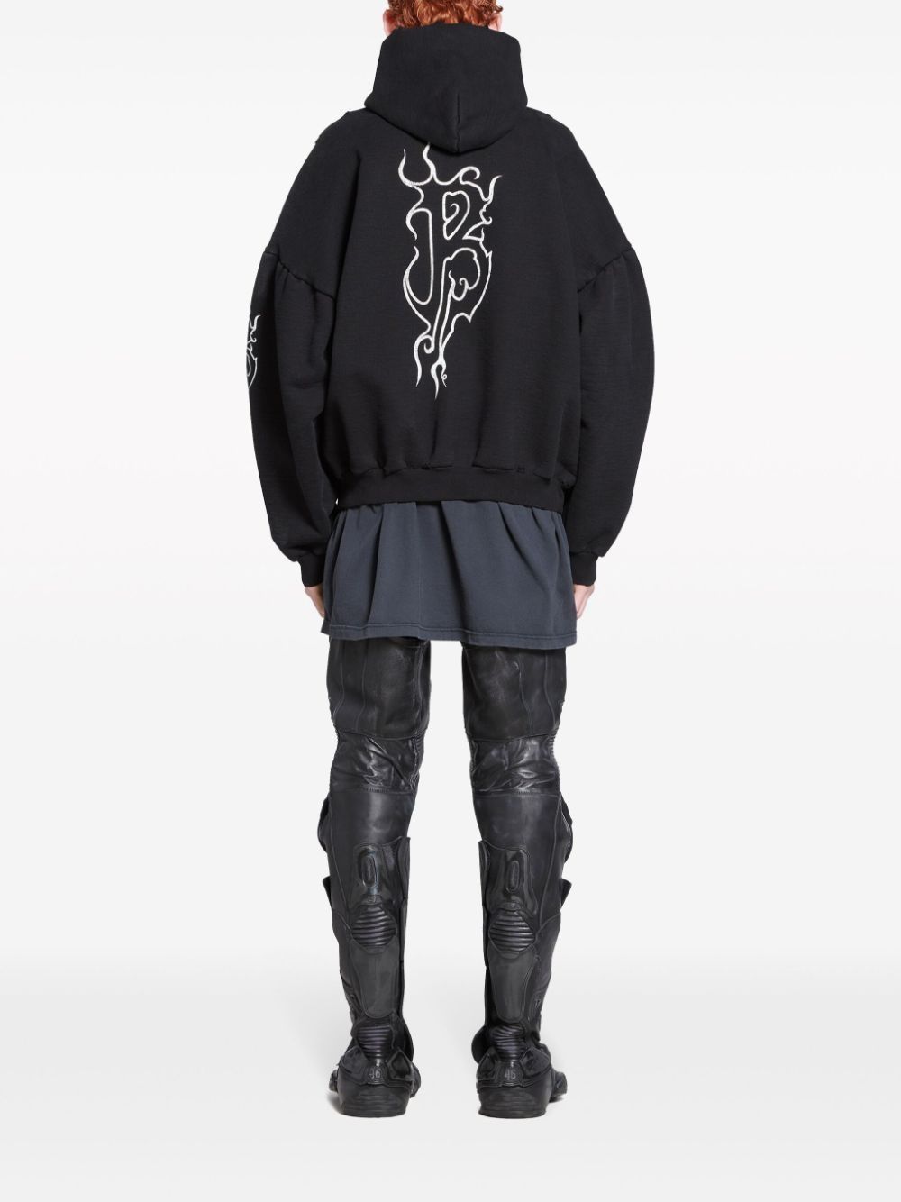 Balenciaga oc11z1025 Darkwave Round Hoodie Oversized in Black Size US M / EU 48-50 / 2 - 5 Thumbnail