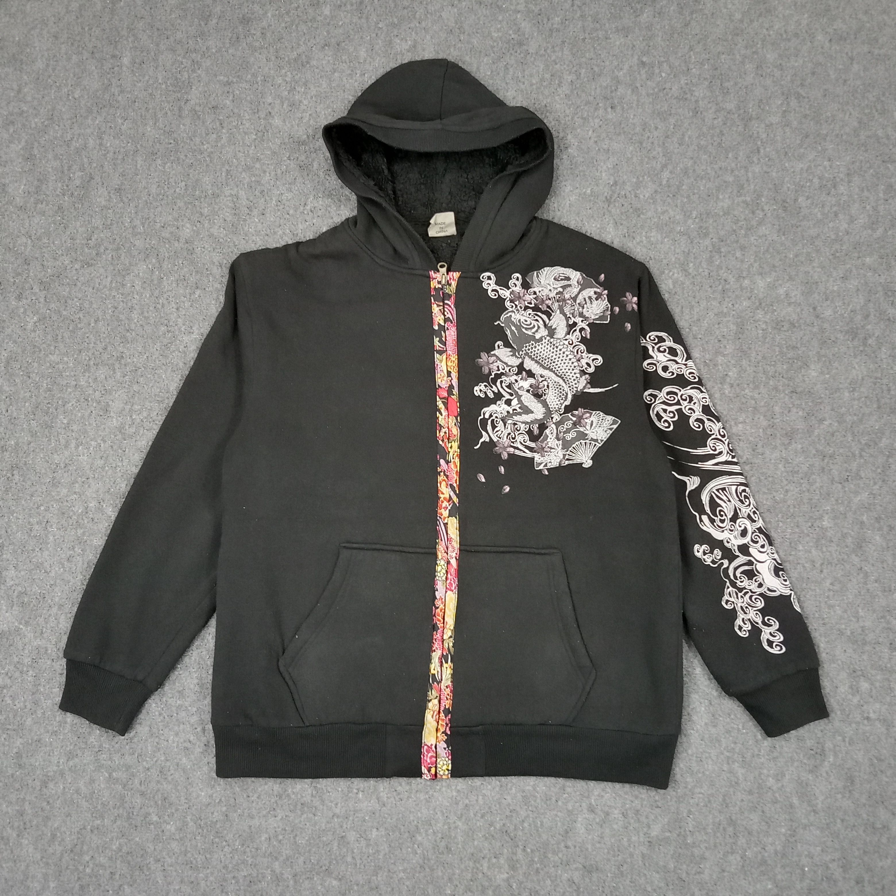 Japanese Brand Sukajan Souvenir Japanese Brand Koi Art Hoodies C237N8 Size US L / EU 52-54 / 3 - 3 Thumbnail