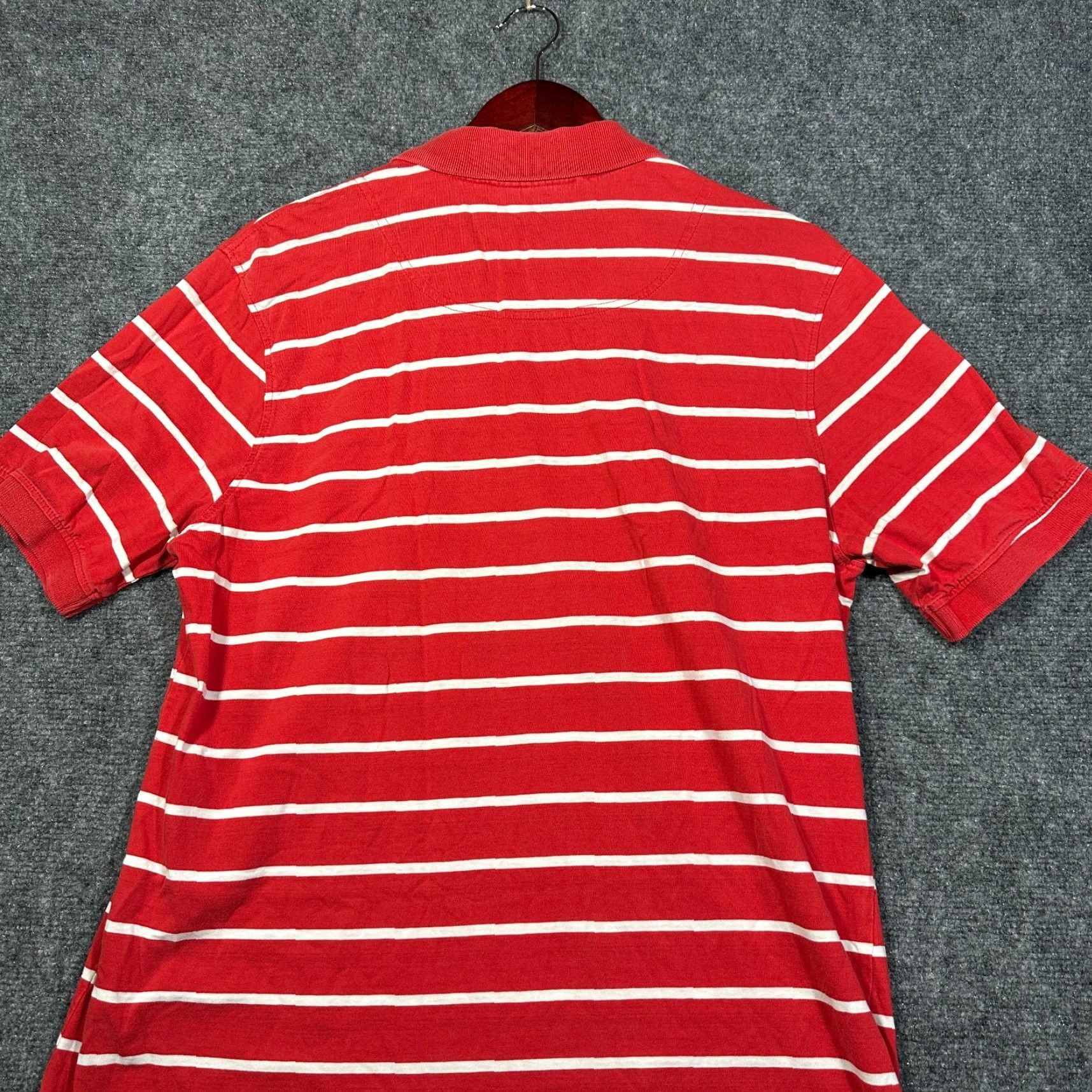 Vintage VINTAGE Retro Fox Polo Shirt Mens L Red White Cotton Striped Short Sleeve Shirt Polo Logo Classic Mens Size US L / EU 52-54 / 3 - 7 Thumbnail