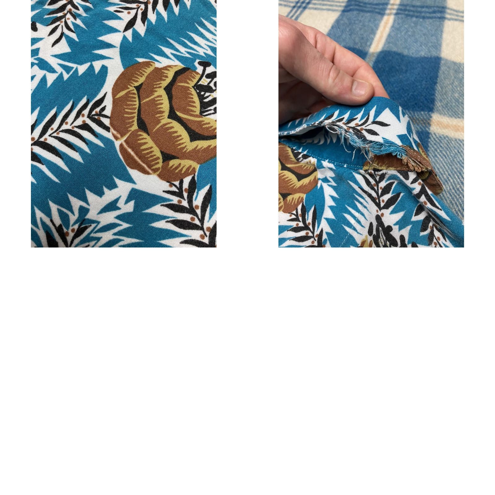 Vintage VINTAGE 80s Hawaiian Shirt blueprint label flowers trees beach Adult Medium Blue Long Sleeve Men Shirt M Size US M / EU 48-50 / 2 - 8 Thumbnail