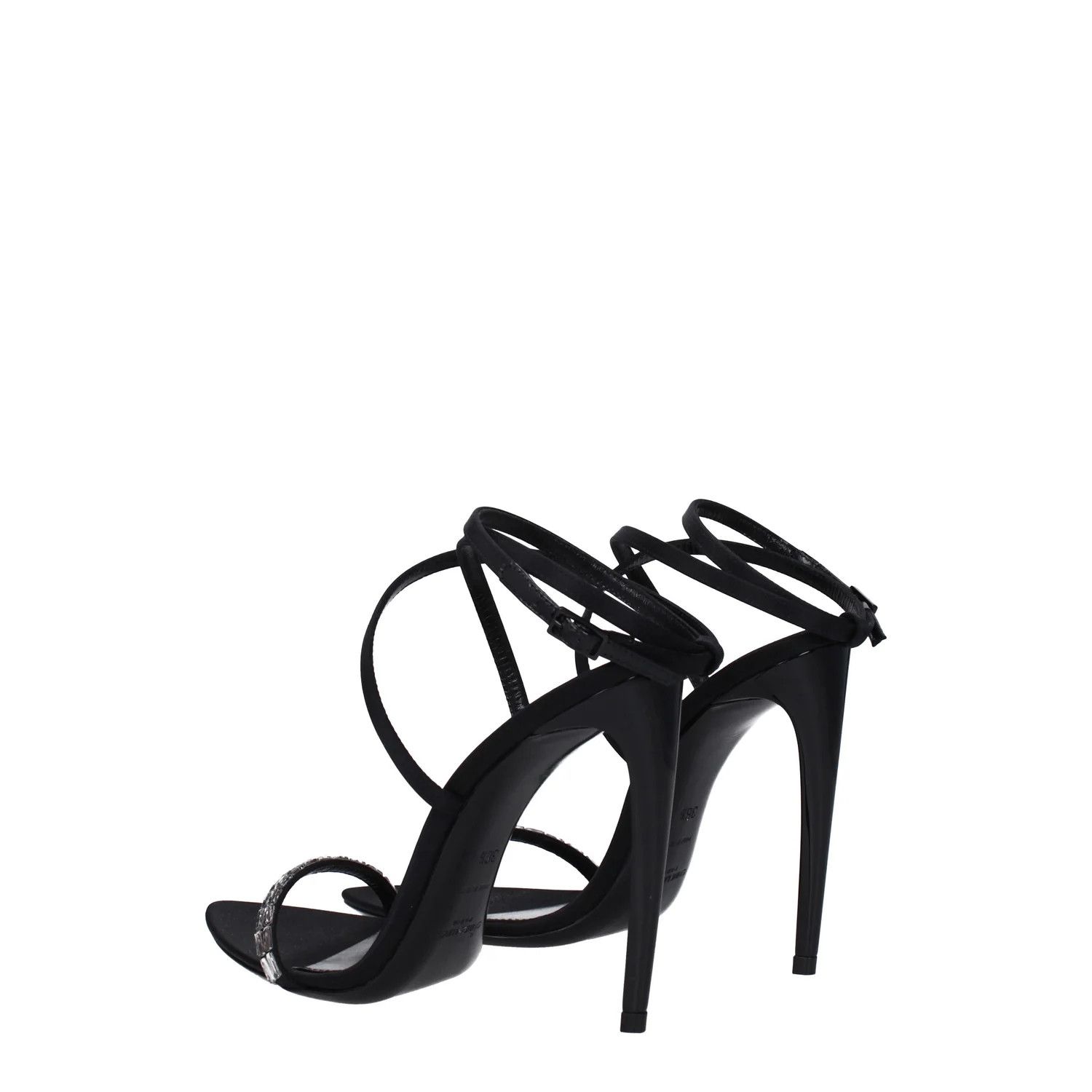 Saint Laurent Paris ob1o1e1124 Satin Sandals in Black Size US 6.5 / IT 36.5 - 4 Thumbnail