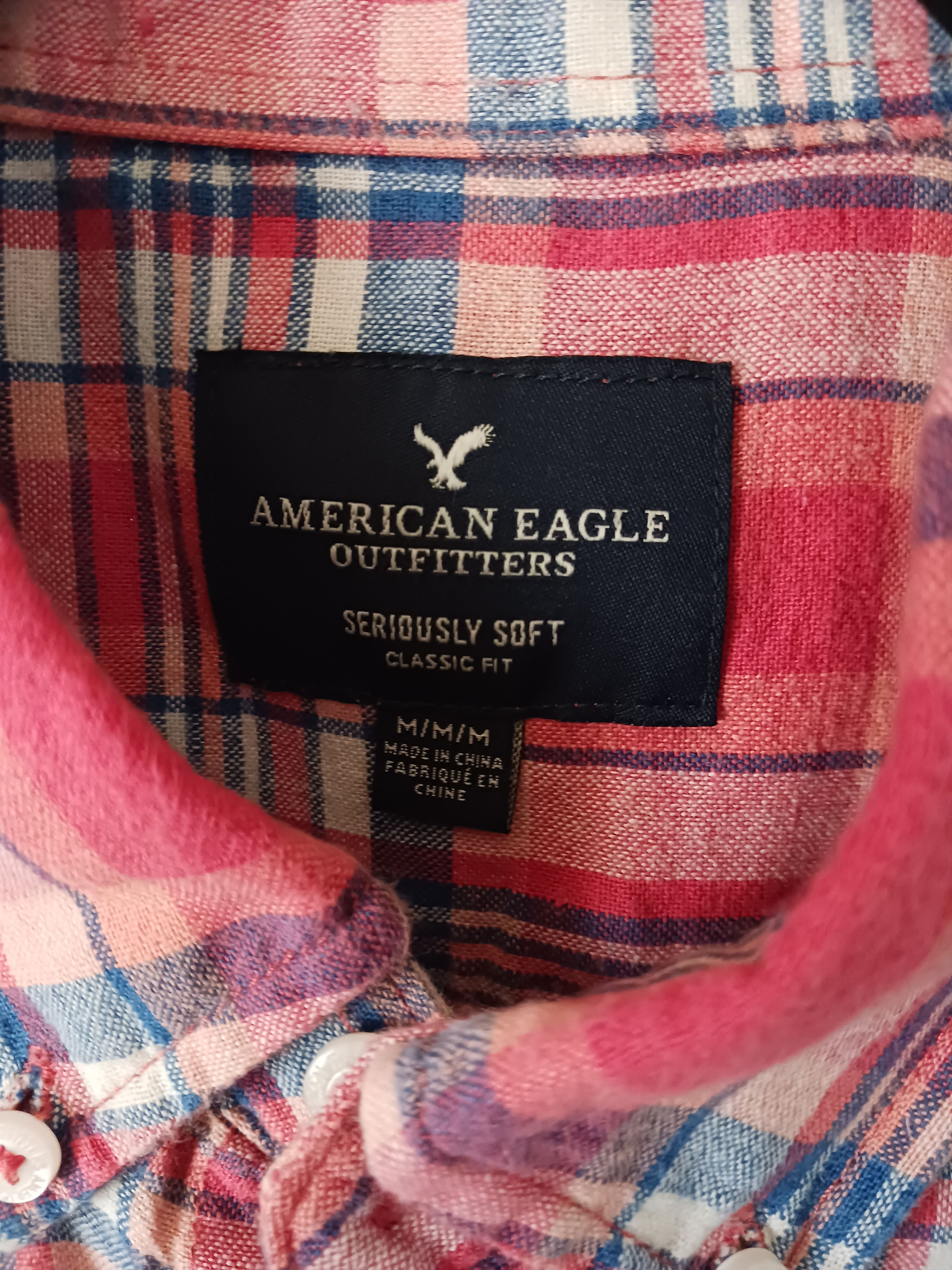 American Eagle Outfitters Vintage Madras Plaid Cotton/Linen Long Sleeve Shirt Size US M / EU 48-50 / 2 - 4 Thumbnail
