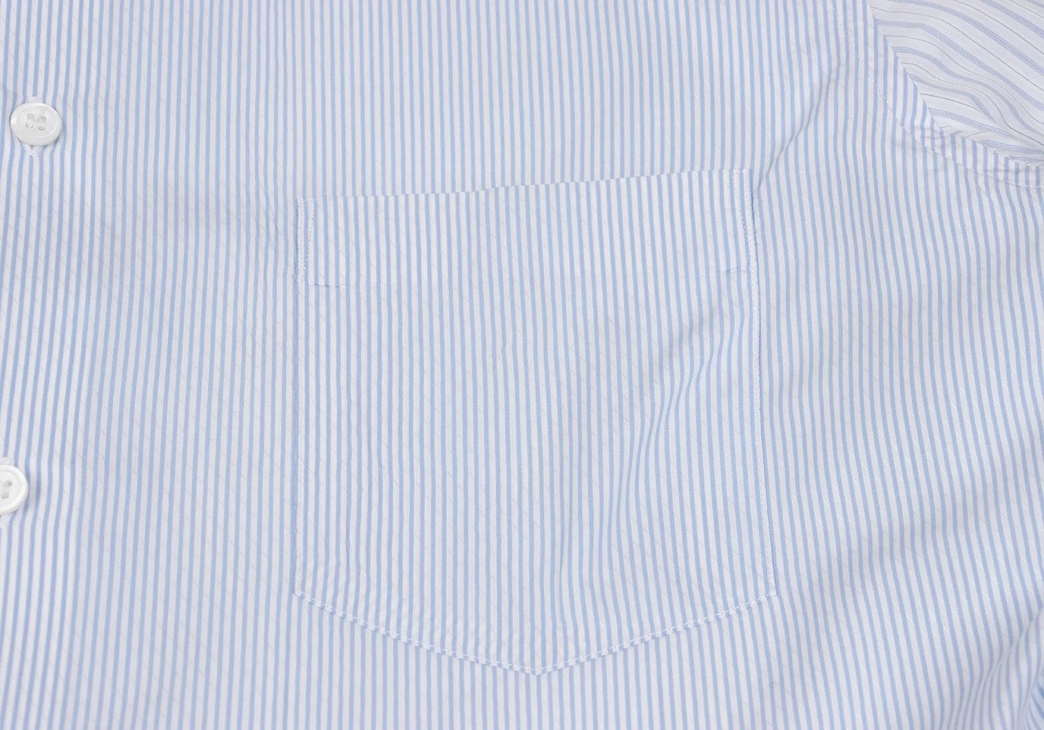 Comme des Garcons Homme Plus Layered Stripe Long Sleeve Shirt in Blue and Off White Size US M / EU 48-50 / 2 - 7 Thumbnail
