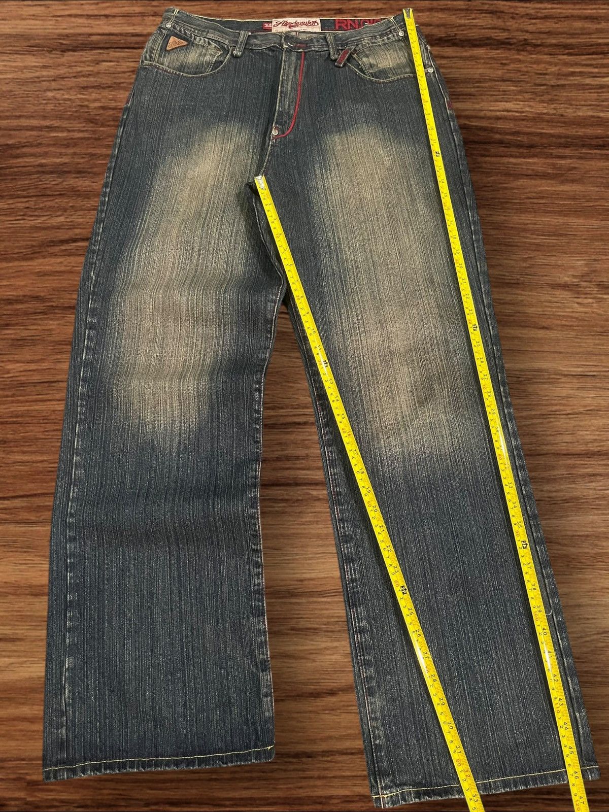 Akademiks ⚡️Baggy⚡️Akademiks Y2K Graffiti Patchwork Distress Baggy Jeans Size US 34 / EU 50 - 18 Thumbnail
