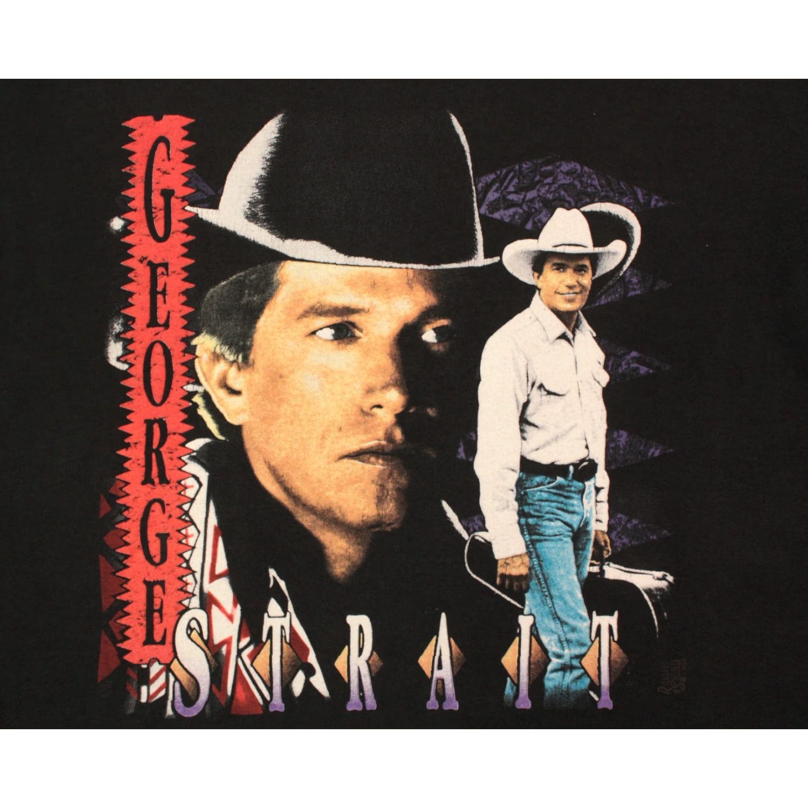 Jerzees VINTAGE Men’s 90s George Strait TShirt XL Black Graphic Tee Country Tour 1990s Mens T-Shirt Size US XL / EU 56 / 4 - 5 Thumbnail