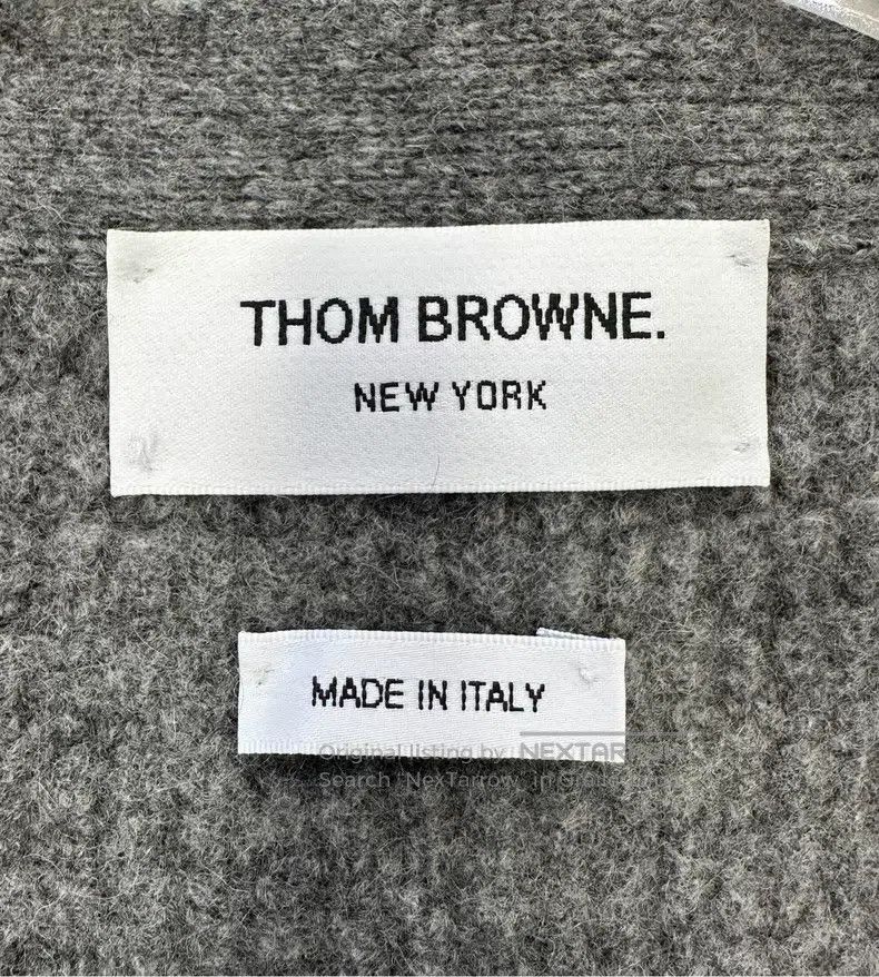 Thom Browne Thom Browne Gray Classic Four Stripe Long Wool Knit Open C Size S / US 4 / IT 40 - 3 Thumbnail